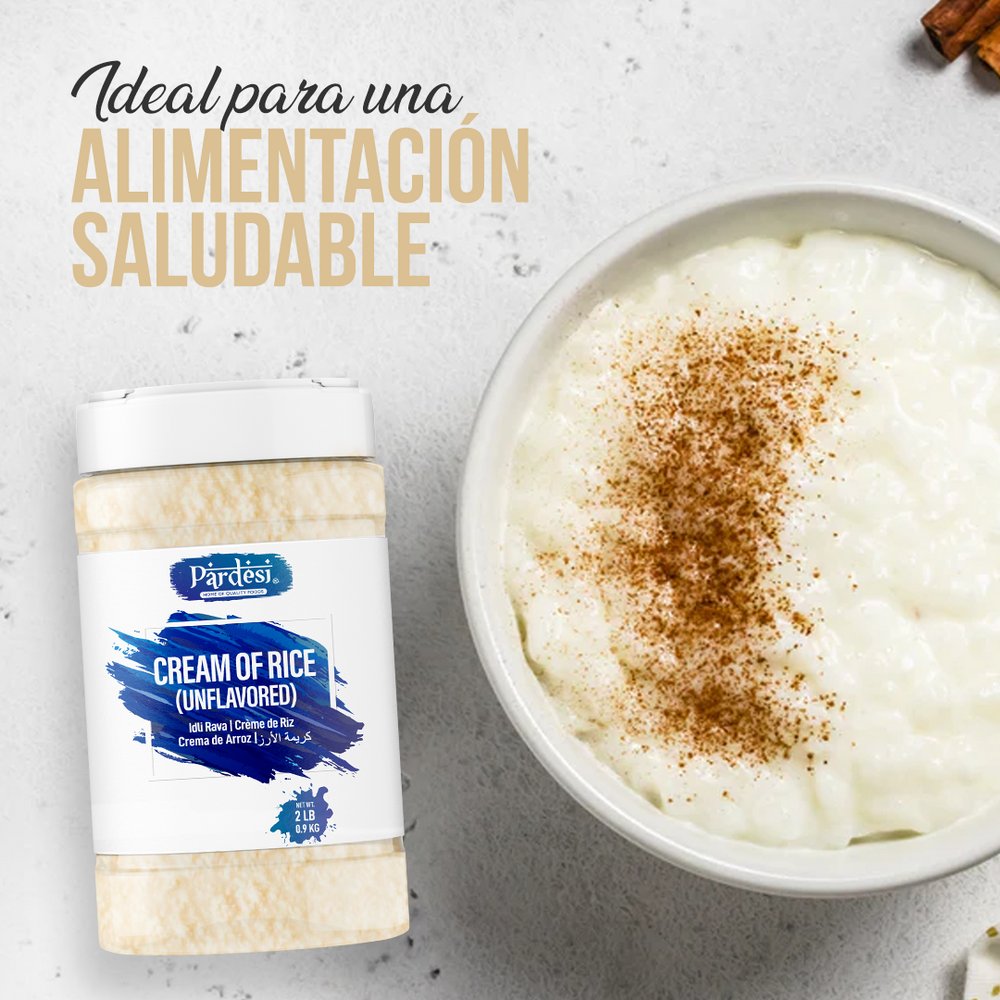 Pardesi Cream of Rice (Unflavored), 3.85 LB (1.75 KG) Idli Rava, Crema de Arroz