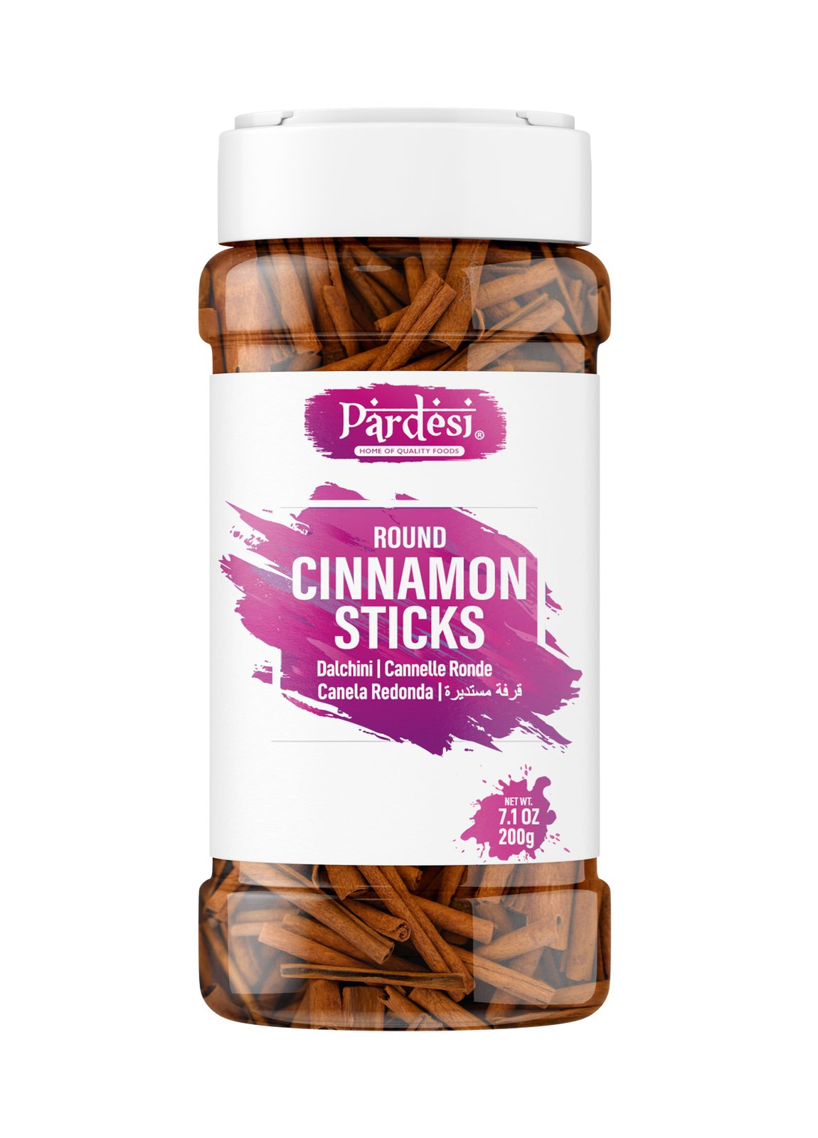 Pardesi Round Cinnamon Sticks, 2.82 OZ (80g) Resealable Jar Packaging