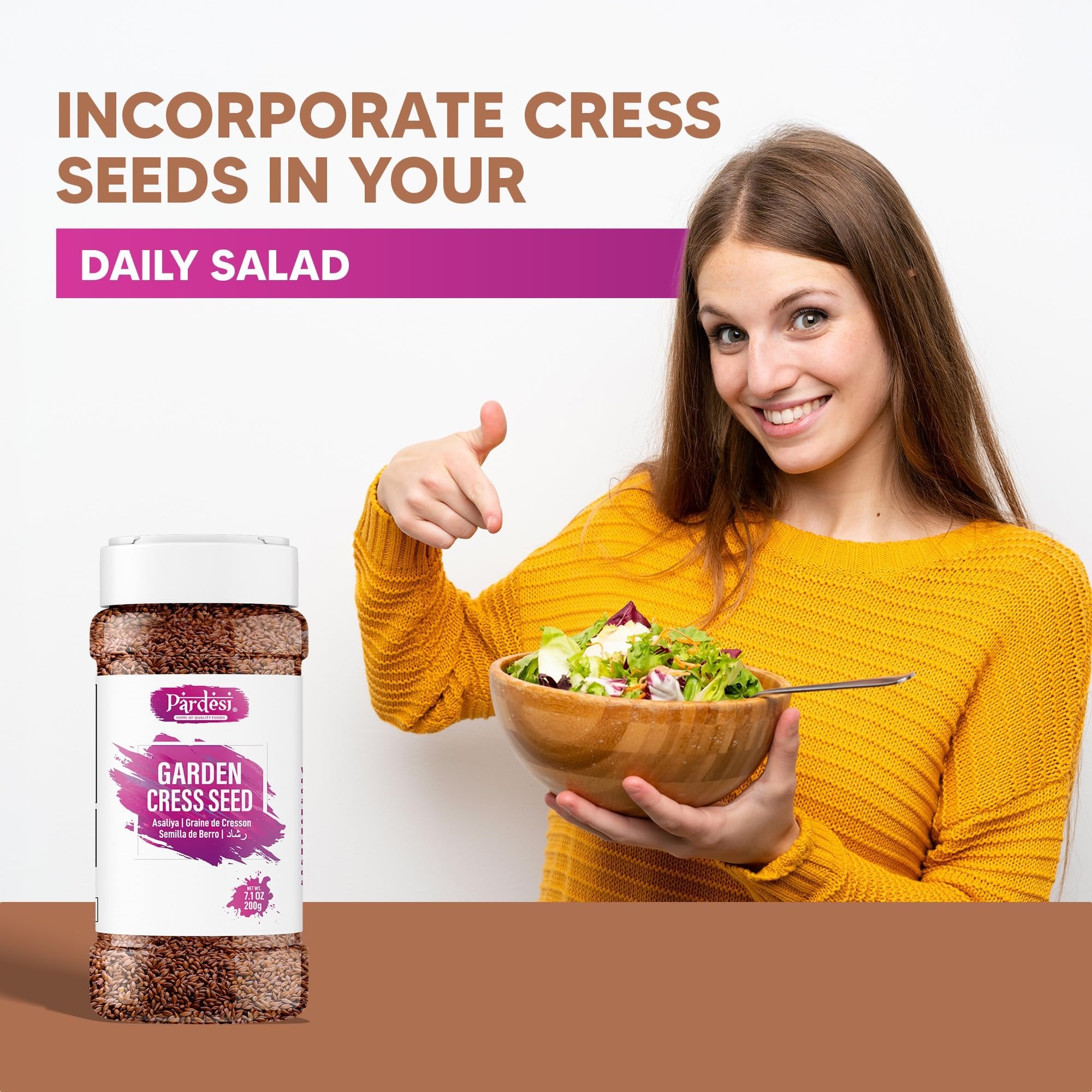 Pardesi Halim Seeds (Lepidium Sativum/Aliv Seed/Asaliya/Garden Cress Seeds) 300g - Nutritious Superfood for Overall Wellness.