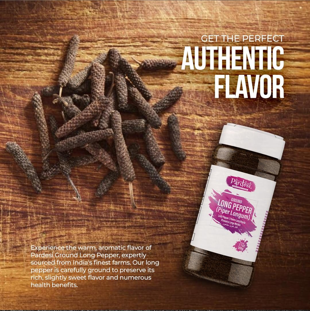 Pardesi Lindy Long Peppercorn Powder 250g - Authentic Indian Spice - Rich, Aromatic Flavor - Perfect for Indian, Italian, Steak Au Poivre & Global Cuisine.