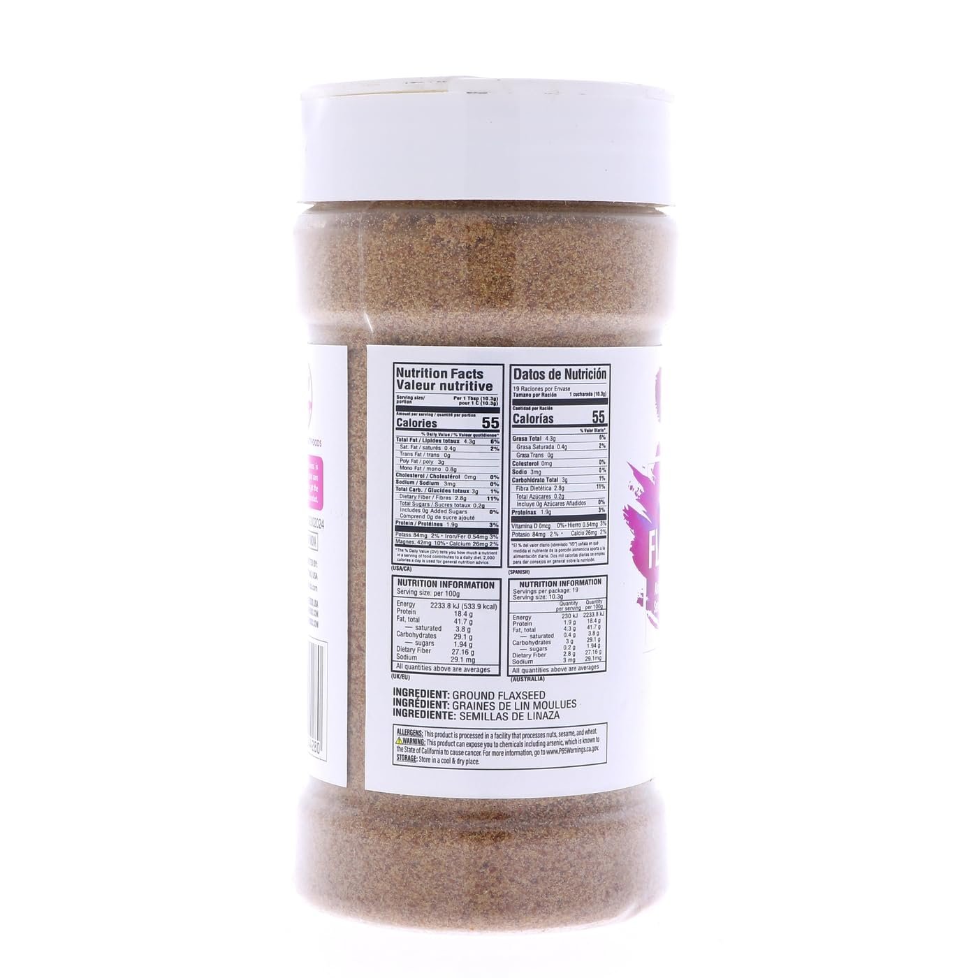 PARDESI Ground Flaxseeds (200g/7.1oz) - Premium Alsi Linum usitatissimum Powder, Resealable Jar, High in Omega-3, Fiber & Protein, Gluten-Free & Vegan Friendly