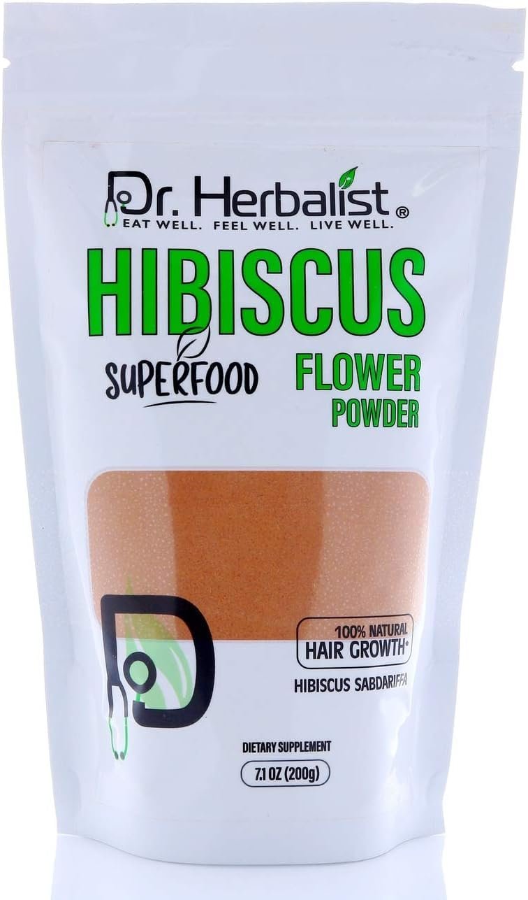 Dr. Herbalist Hibiscus Powder - 200g - Nourish Your Beauty & Wellness with Pure Hibiscus Extract for Hair Growth, Skin Radiance, Detox Support & Soothing Tea