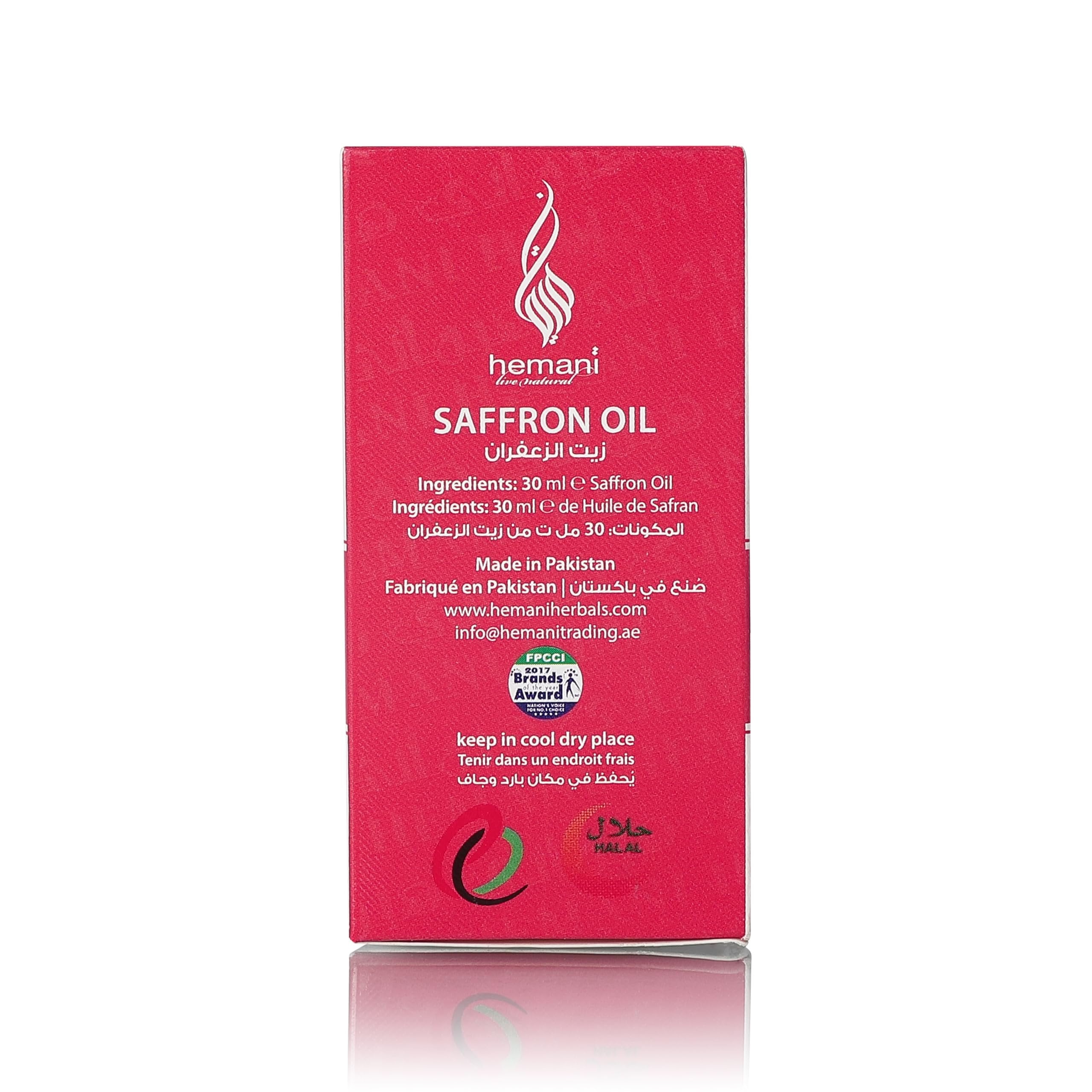 Hemani Saffron Oil 30mL - Nourishing Skin & Hair, Promoting Radiant Complexion, Luxurious Hydration, & Luscious Locks"