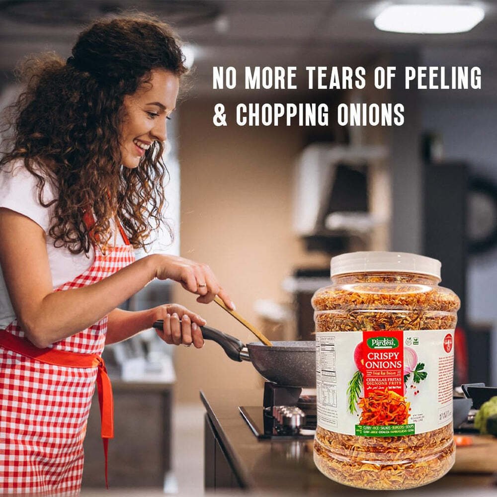 PARDESI Crispy Red Fried Onions 42.3 OZ (2.645 LBS) MSG FREE, Fresh Onions Used