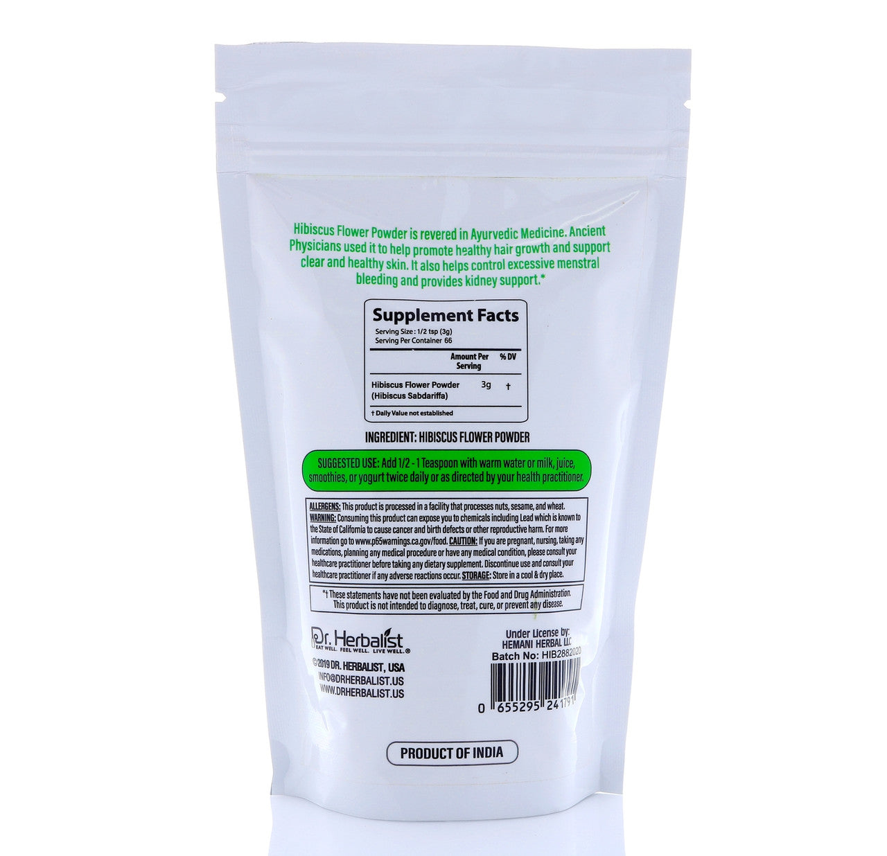 DR. HERBALIST Hibiscus Powder 200g