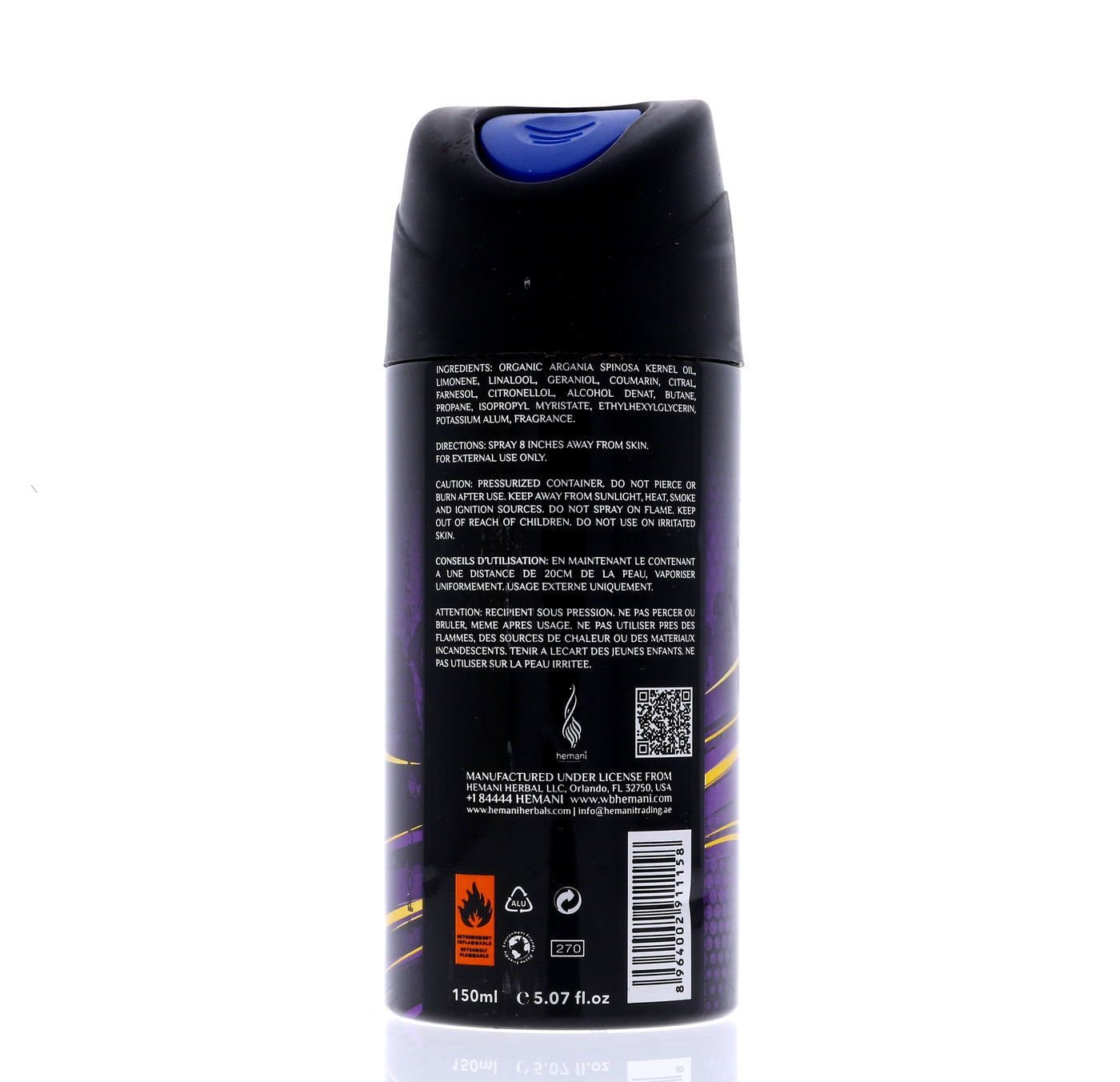 HEMANI Sqd Deo Quetta Blk 150mL-M - Image 2