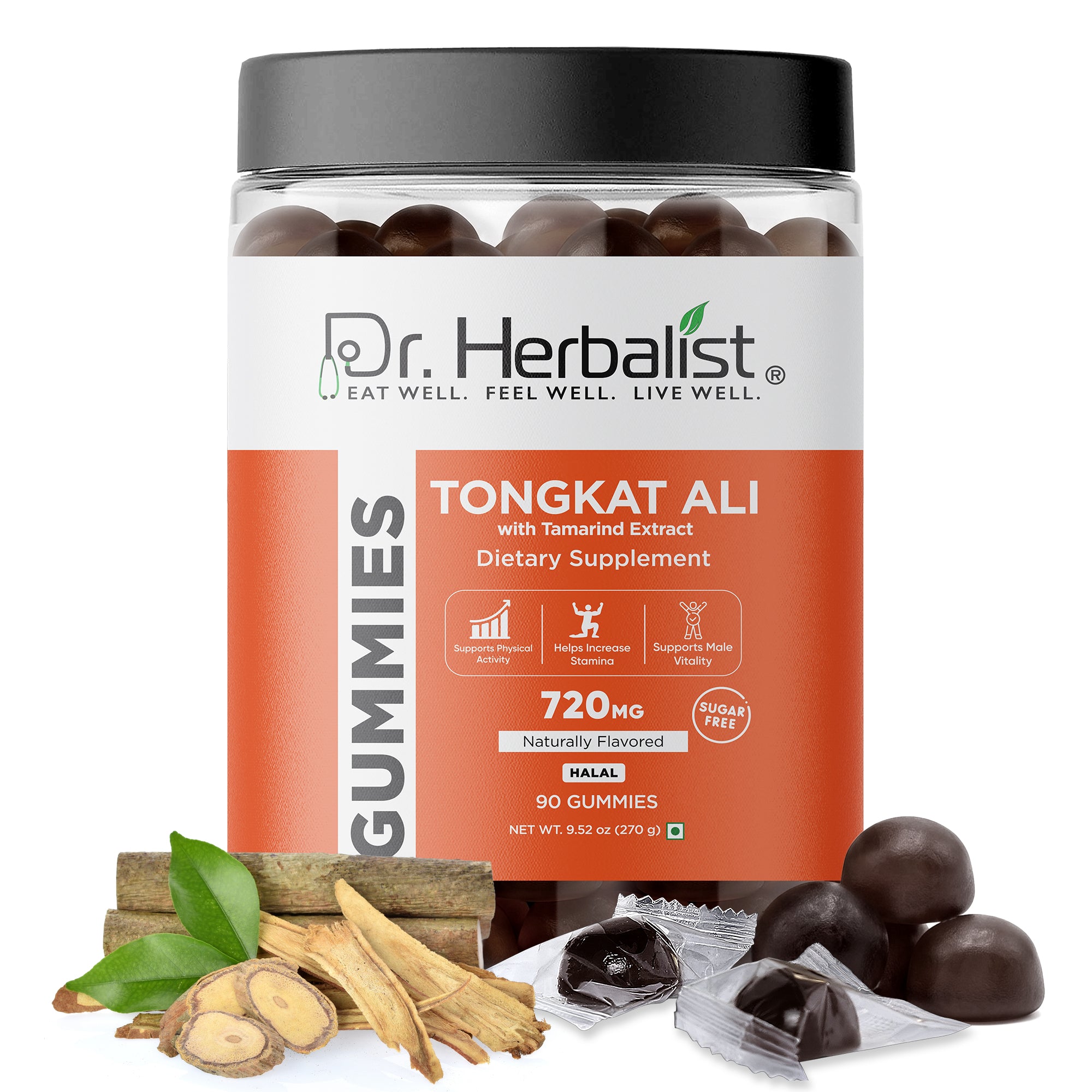 Dr Herbalist Tongkat Ali Gummies (90 Gummies) – Delicious Herbal Gummies for Daily Wellness, Energy & Vitality Support