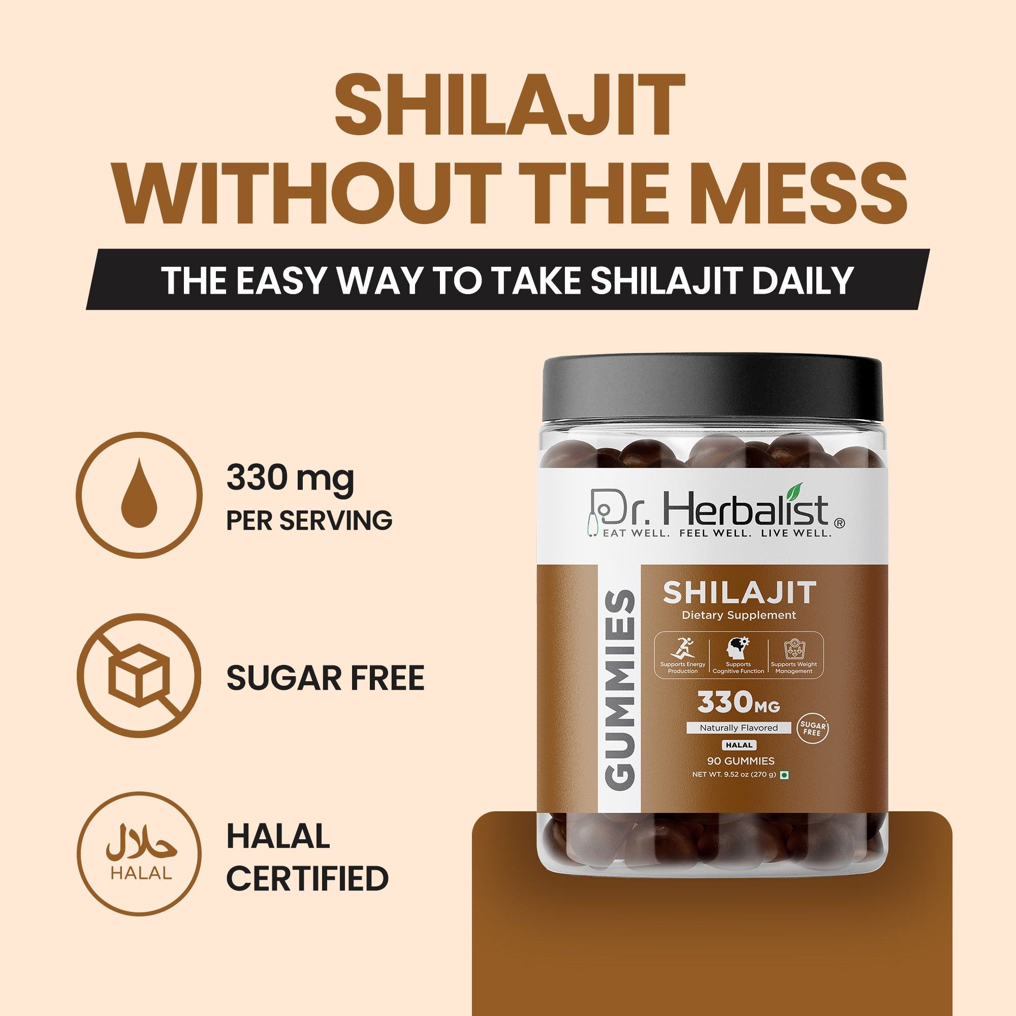 Dr Herbalist Shilajit Gummies (90 Gummies) – Delicious Herbal Gummies for Daily Wellness & Vitality Support