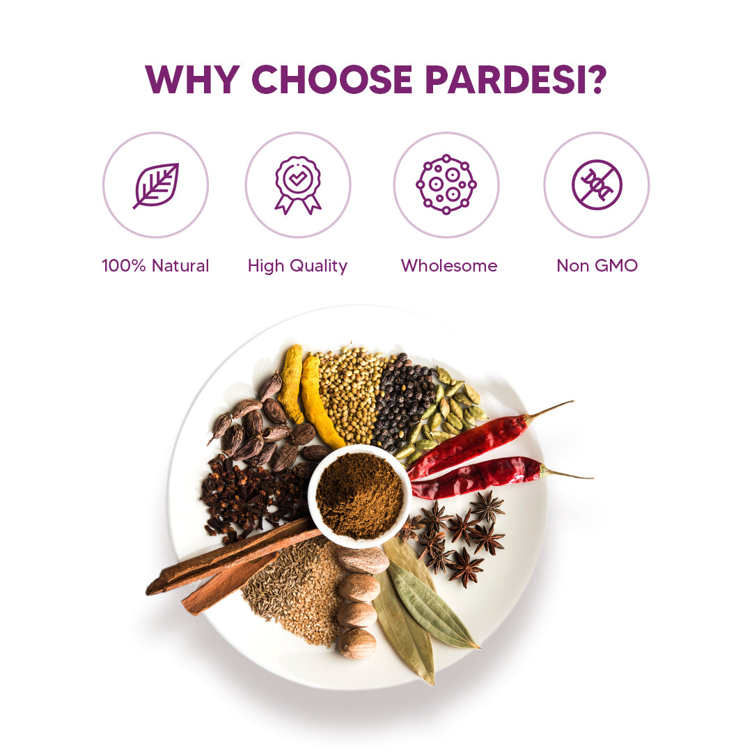 Pardesi Bara Masala (Whole Garam Masala) 180g — Premium 12-Spice Whole Masala Blend for Biryani, Curry & Pulao | Halal, Non-GMO | Dual-Cap Jar