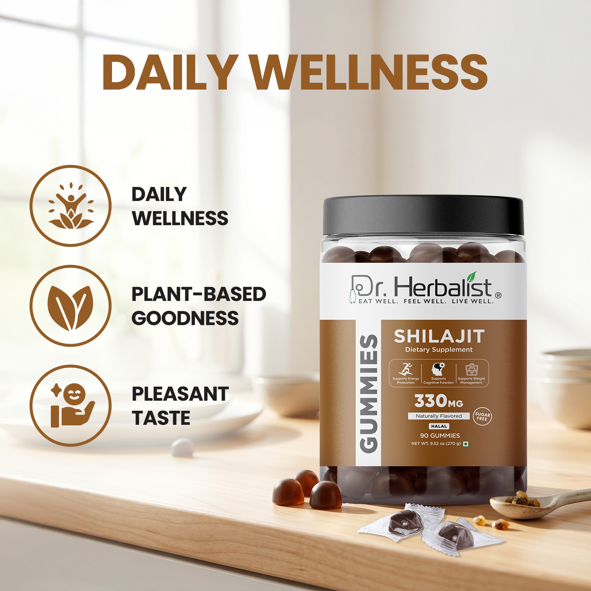 Dr Herbalist Shilajit Gummies (90 Gummies) – Delicious Herbal Gummies for Daily Wellness & Vitality Support