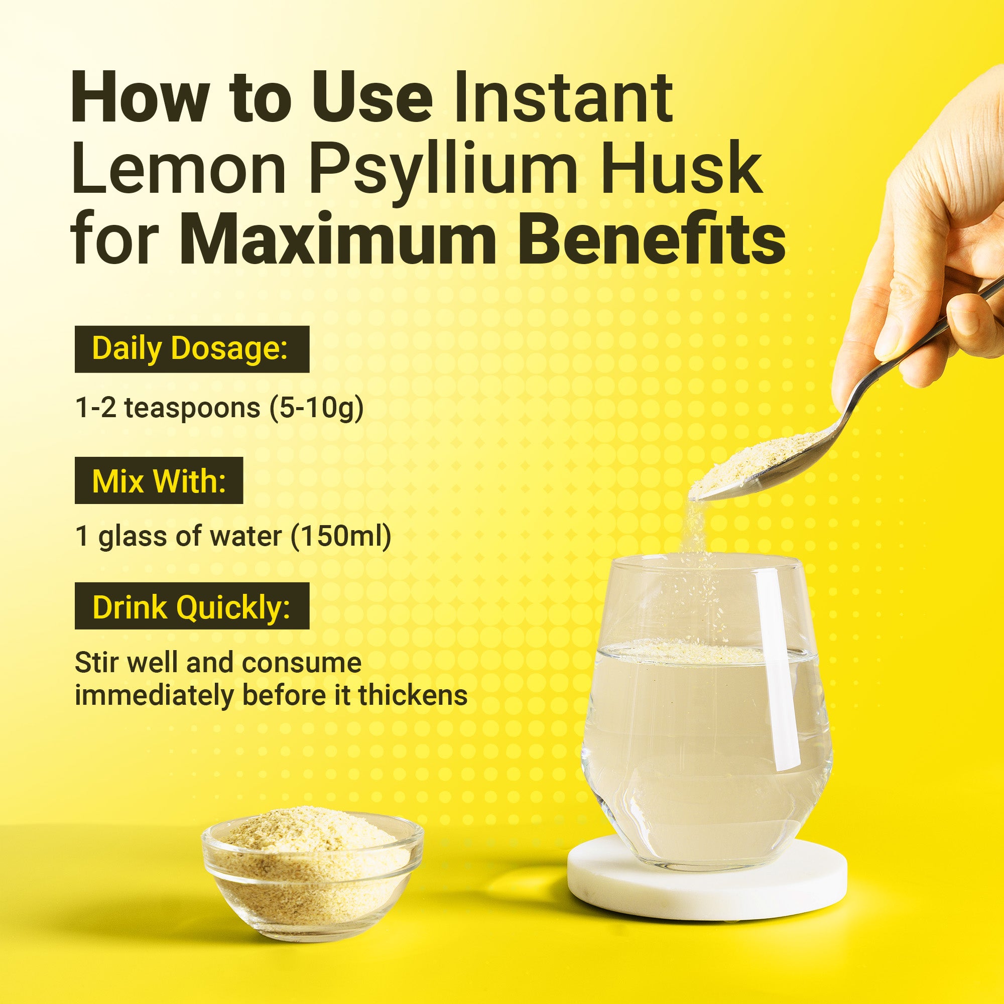 Dr. Herbalist Lemon Instant Psyllium Husk Powder 283g – Premium Fiber Blend, Lemon Flavor, Easy Mix Drink