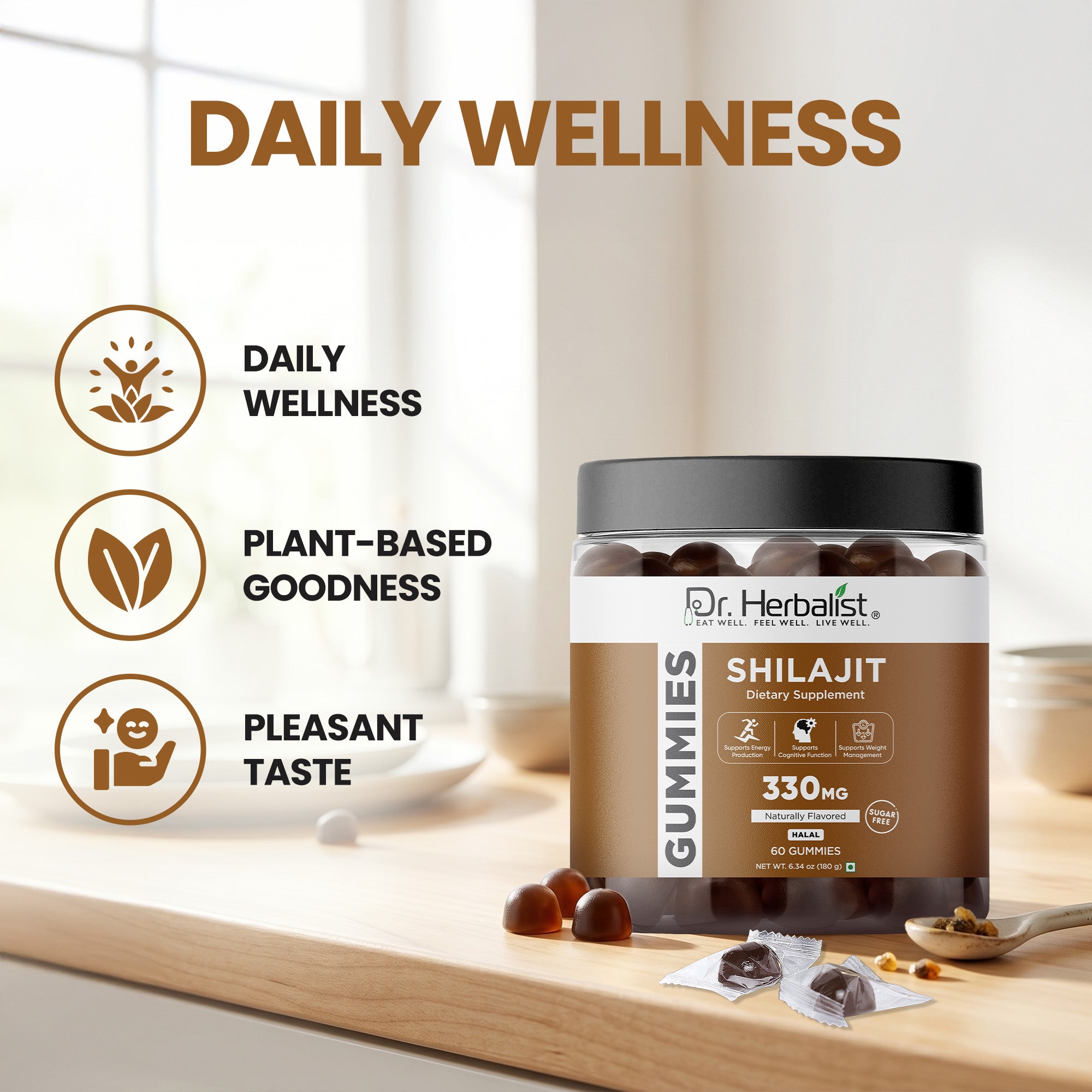 Dr Herbalist Shilajit Gummies (60 Gummies) – Delicious Herbal Gummies for Daily Wellness & Vitality Support