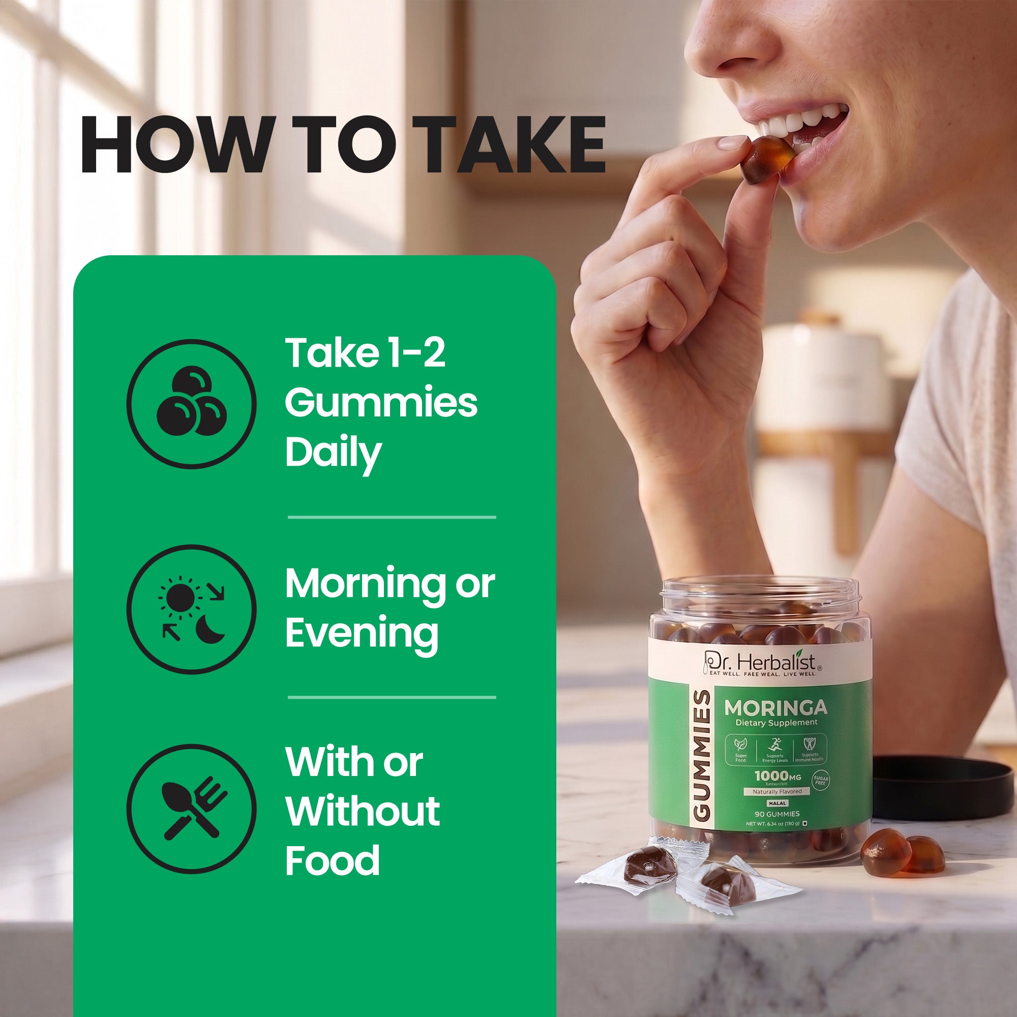 Dr Herbalist Moringa Gummies (90 Gummies) – Delicious Herbal Gummies for Daily Wellness & Nutritional Support