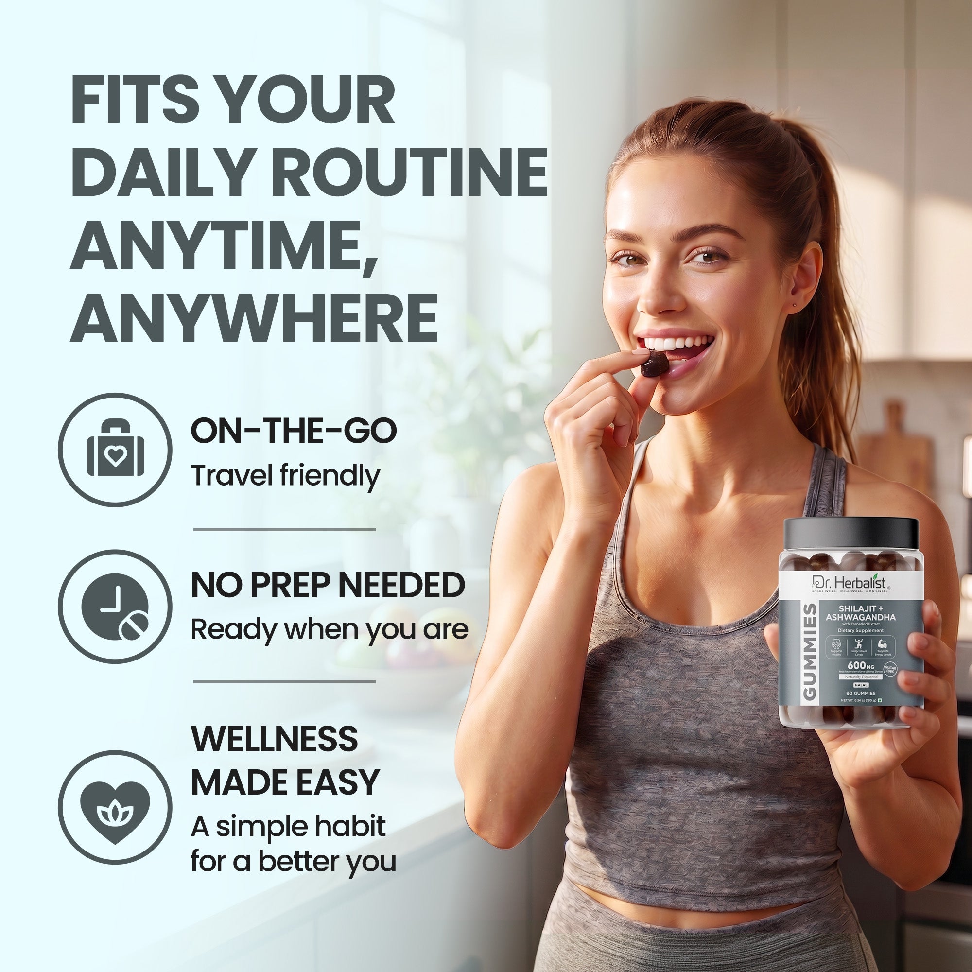 Dr Herbalist Shilajit + Ashwagandha Gummies (90 Gummies) – Delicious Herbal Gummies for Daily Wellness, Energy & Vitality Support