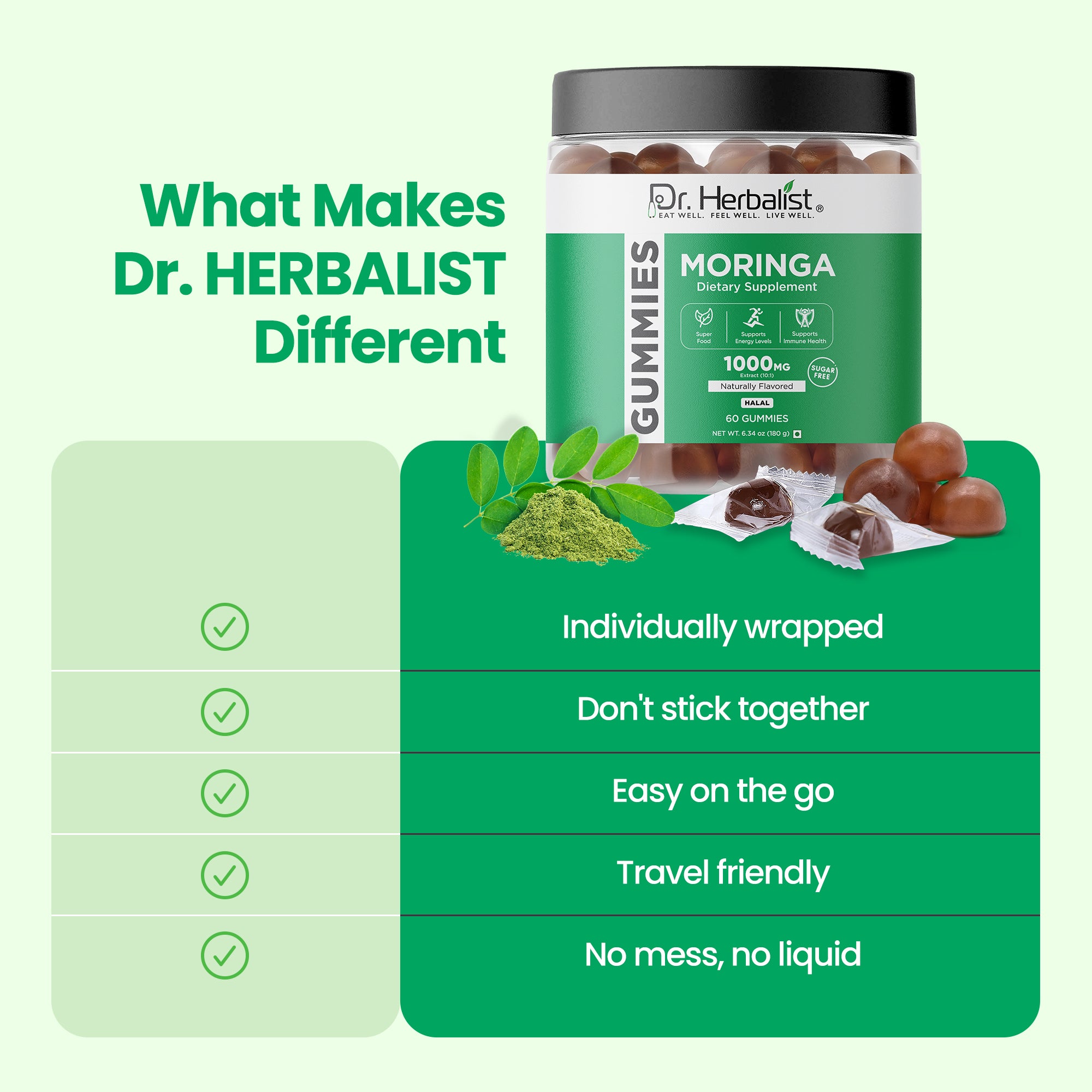 Dr Herbalist Moringa Gummies (60 Gummies) – Delicious Herbal Gummies for Daily Wellness & Nutritional Support