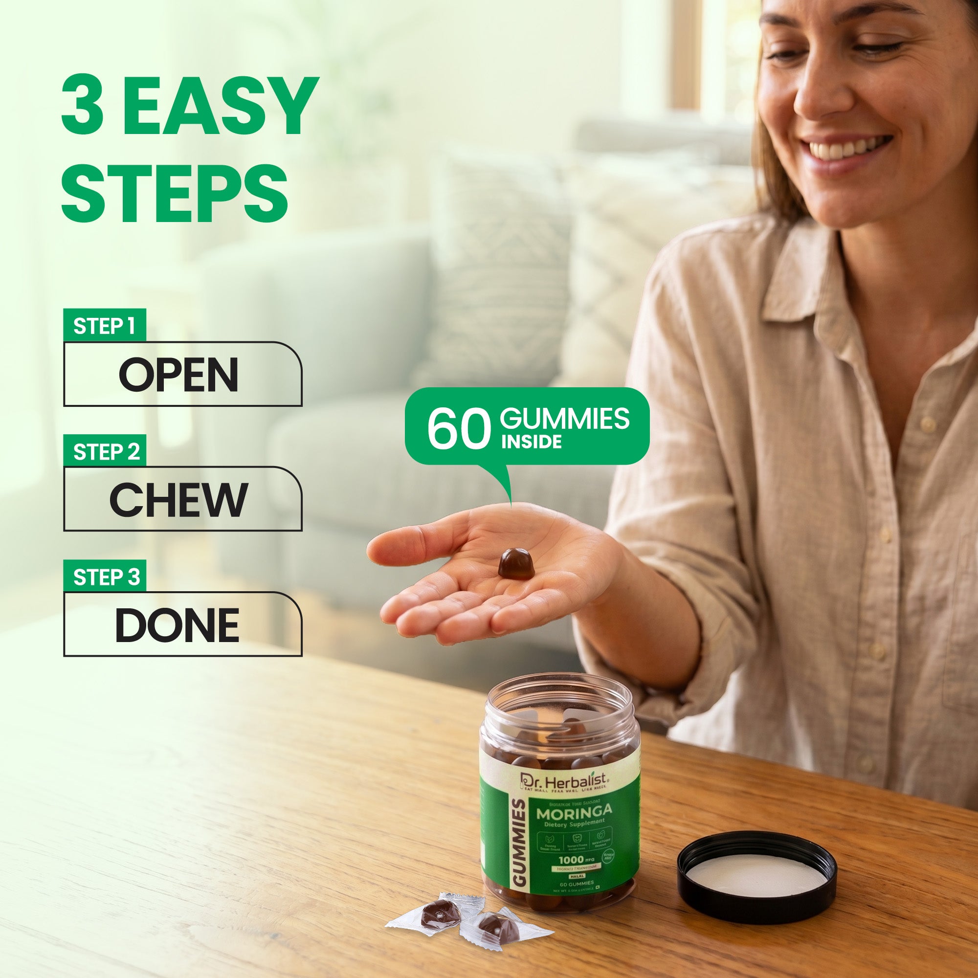 Dr Herbalist Moringa Gummies (60 Gummies) – Delicious Herbal Gummies for Daily Wellness & Nutritional Support