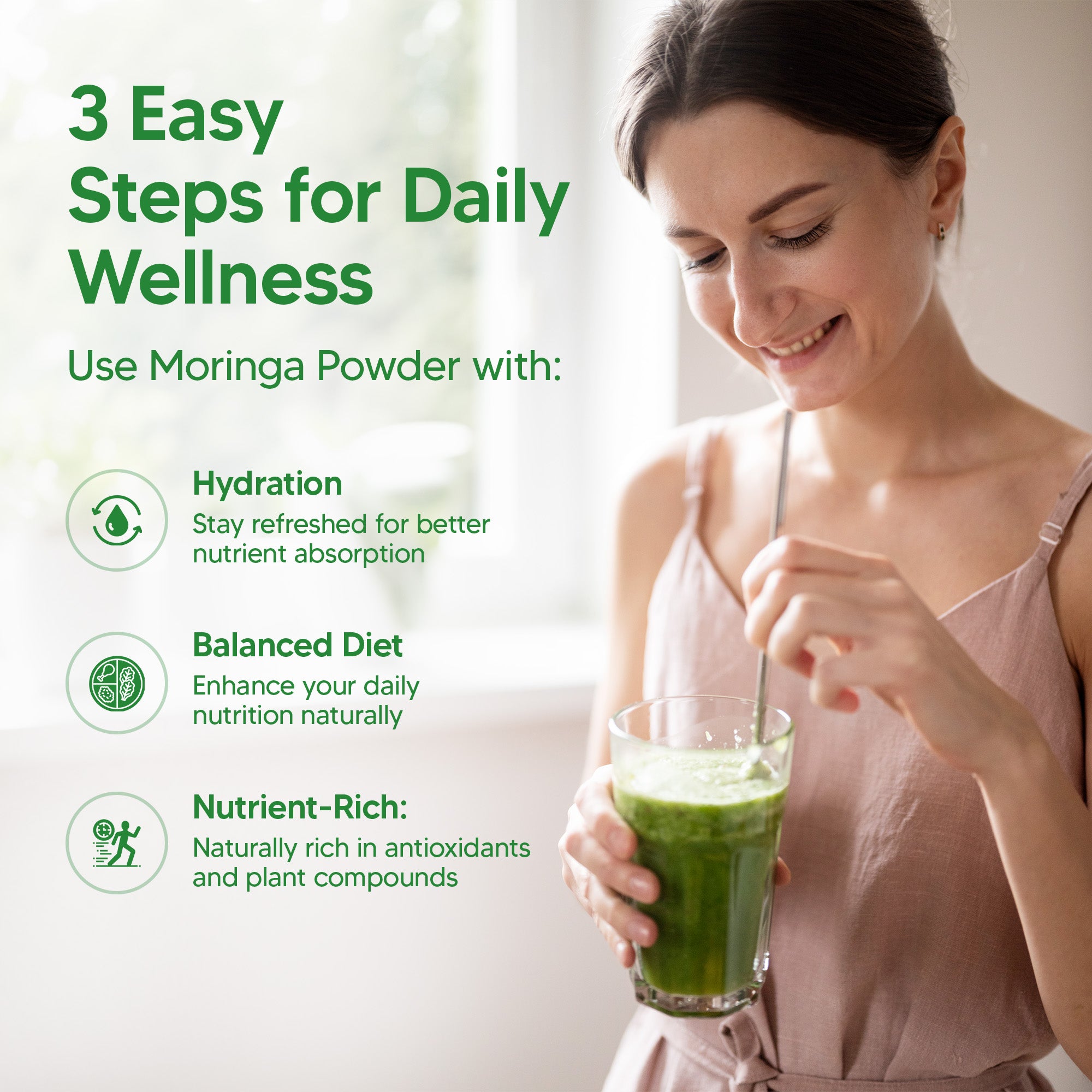 Dr. HERBALIST Moringa Powder 200g - Pure Moringa Oleifera Leaf with Complete Amino Acids & Iron | Supports Daily Nutrition & Antioxidant Wellness* | Value Size | Halal, Vegan