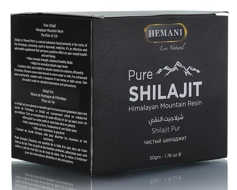 HEMANI Pure Himalayan Shilajit Resin 50g (1.76 OZ) I Natural Supplement for Stamina & Energy I Non GMO