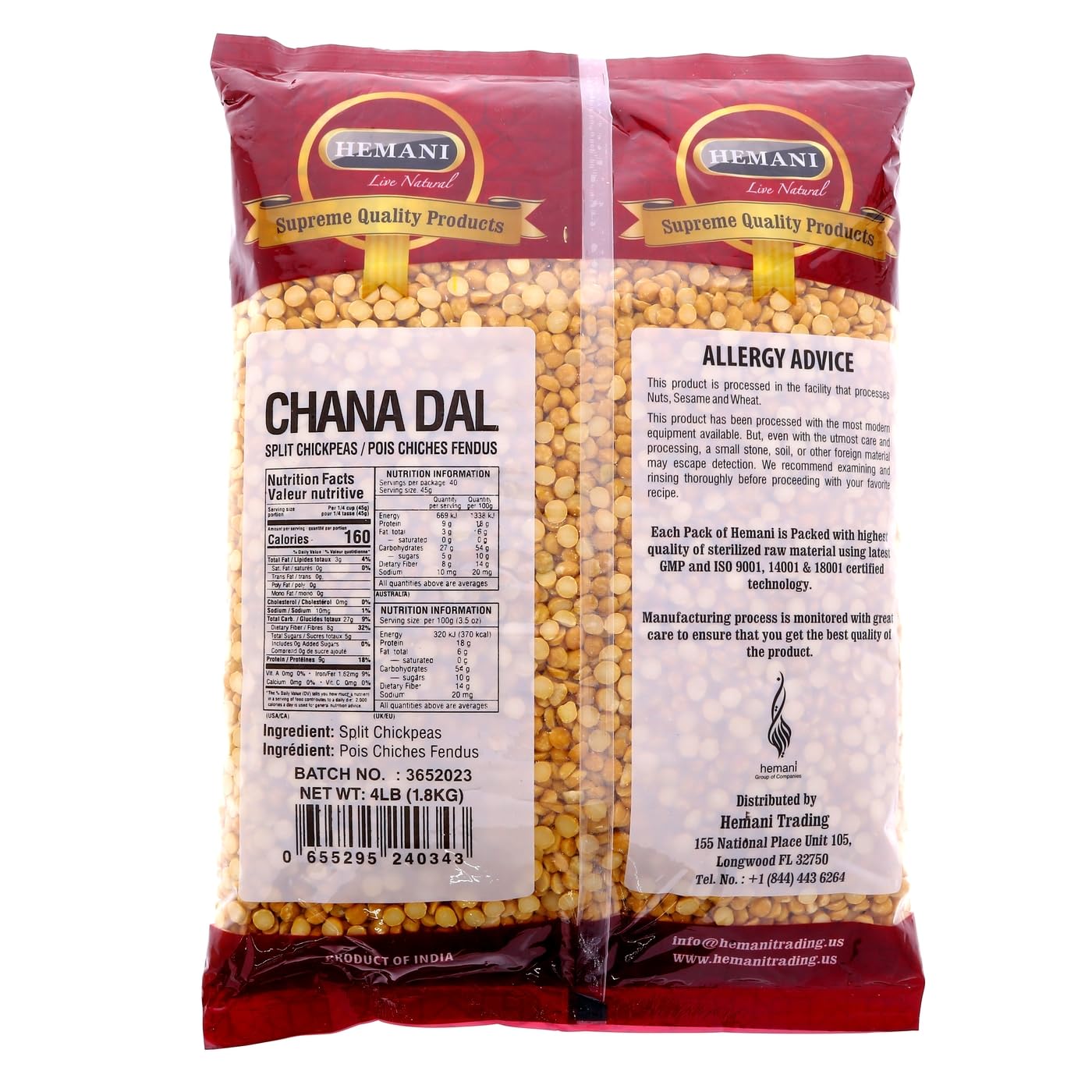 HEMANI Chana Daal 4LB