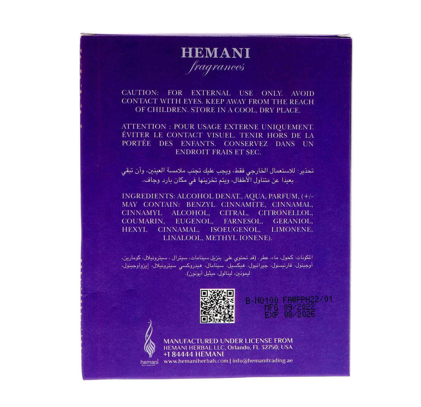 HEMANI FAW Purple Haze 100ml-W