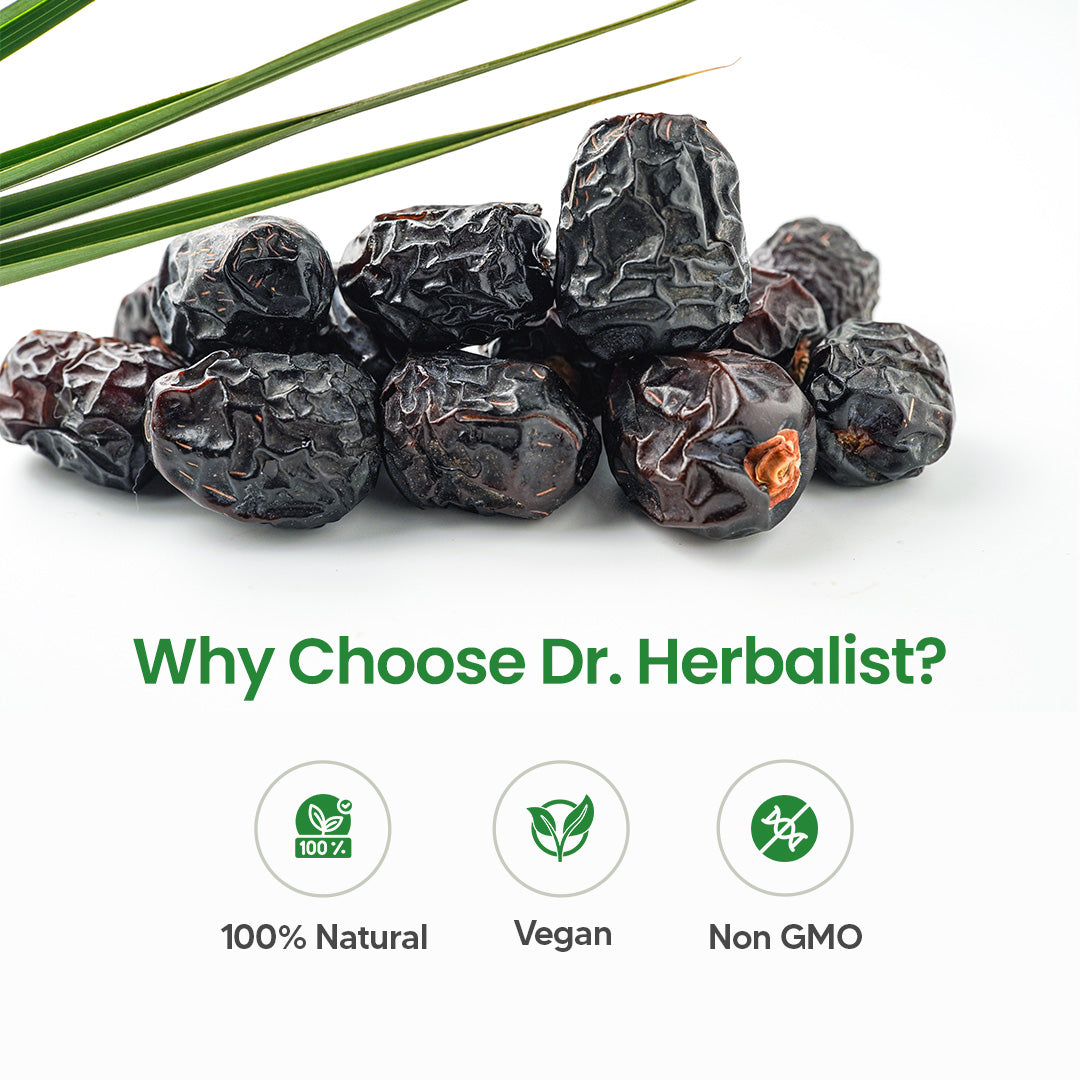 Dr. HERBALIST Ajwa Date Powder 200g - Dried Madinah Phoenix Dactylifera with Polyphenols | Supports Heart Wellness & Daily Nourishment* | Natural Sweetener Alternative | Halal, Vegan