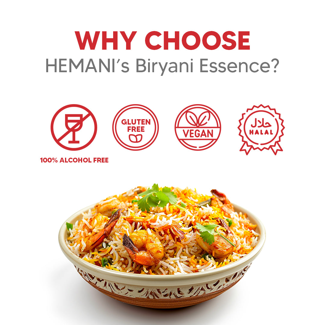 Hemani Biryani Food Essence 25 ml - Halal, Natural, and Concentrated Biryani Flavor for Indian Recipes, Cooking, and Baking - Perfect for Hyderabadi, Lucknowi, and Sindhi-Style Biryani