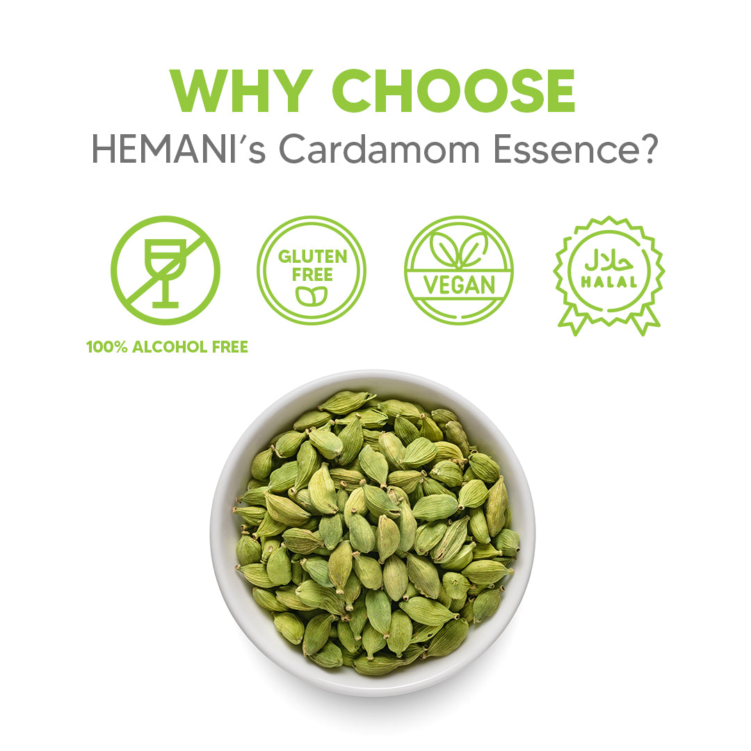 Hemani Cardamom Food Essence 25 ml - Halal, Natural, and Concentrated Cardamom Flavor for Indian Desserts, Drinks, and Recipes - Perfect for Gulab Jamun, Jalebi, and Barfi