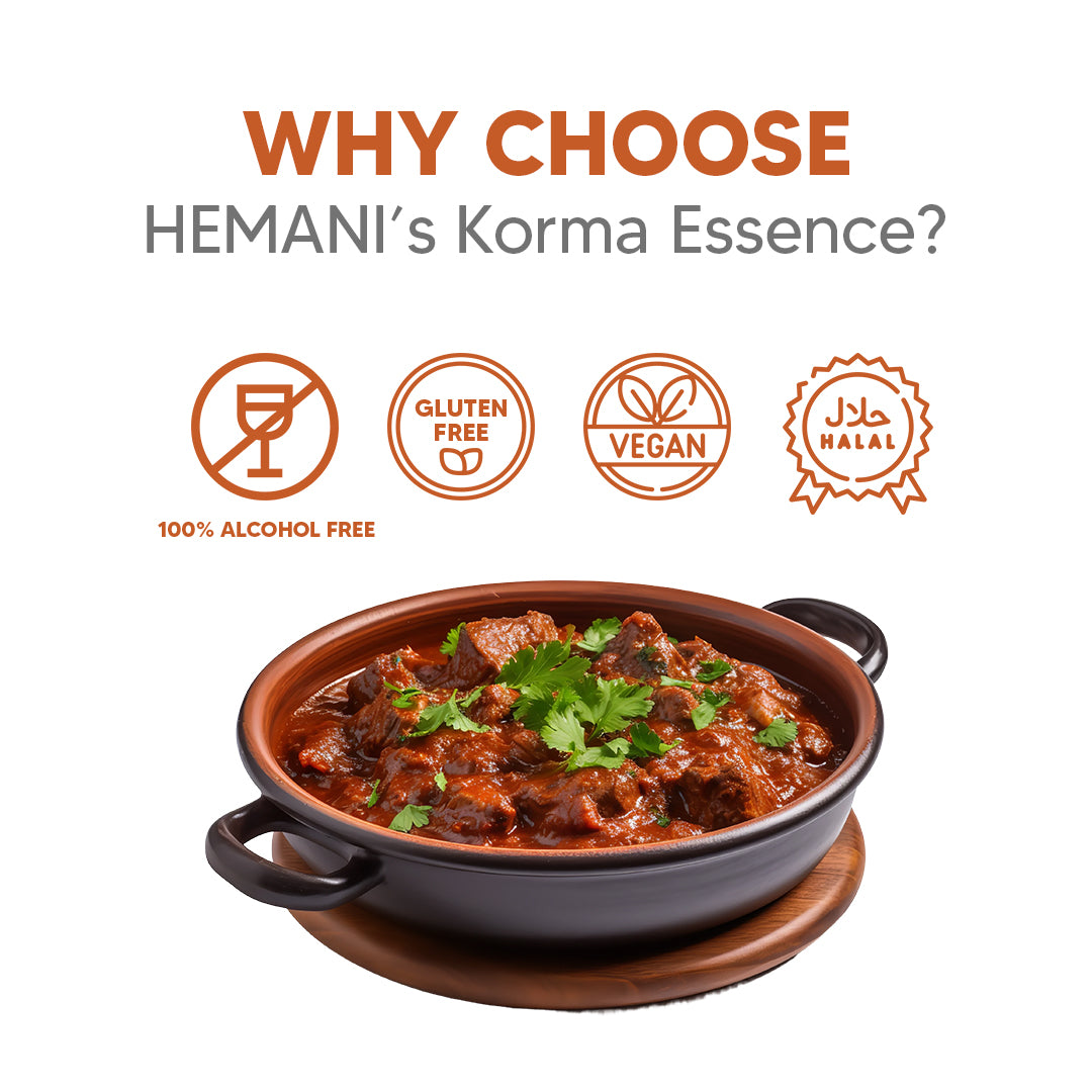 Hemani Korma Food Essence 25 ml - Halal, Natural, and Concentrated Korma Flavor for Indian Recipes, Cooking, and Baking - Perfect for Chicken Korma, Lamb Korma, and Vegetable Korma