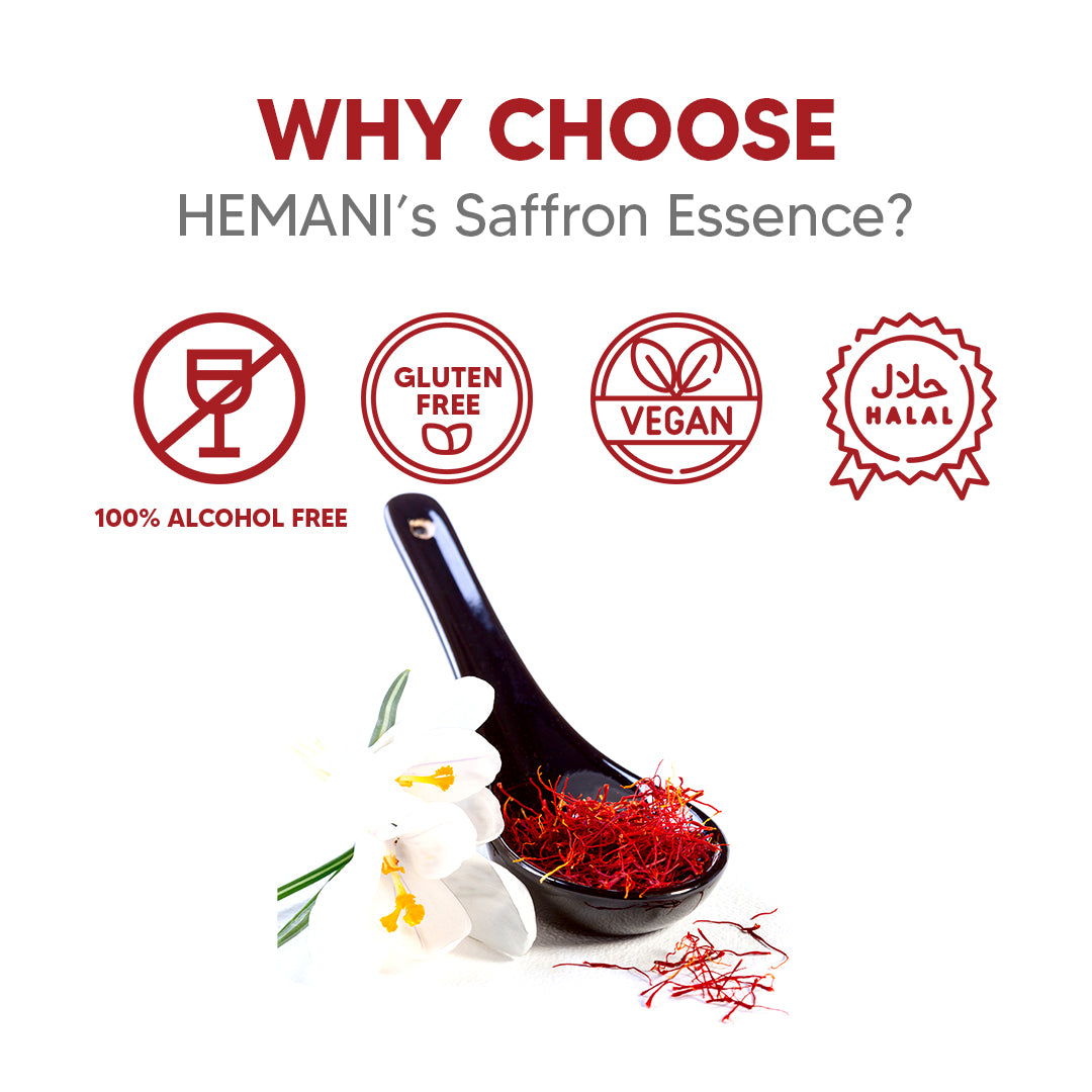 Hemani Saffron Food Essence 25 ml Halal - Natural, Concentrated, and Authentic Saffron Flavor for Cooking, Baking, and Making Delicious Indian, Middle Eastern, and Mediterranean Recipes