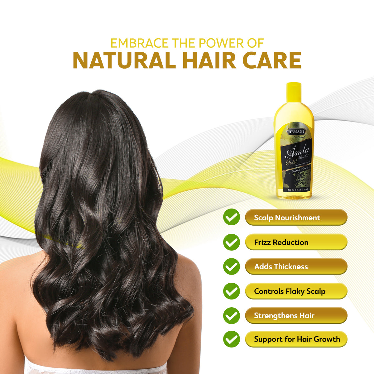 HEMANI Amla Hair Oil Golden 200mL Box