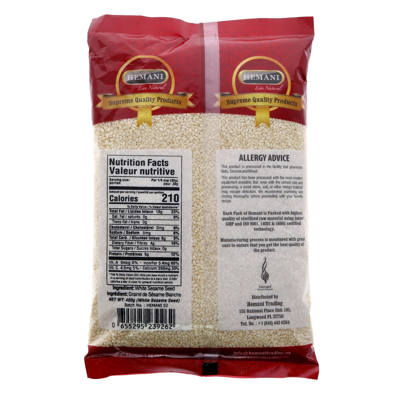 HEMANI White Sesame Seeds 400g