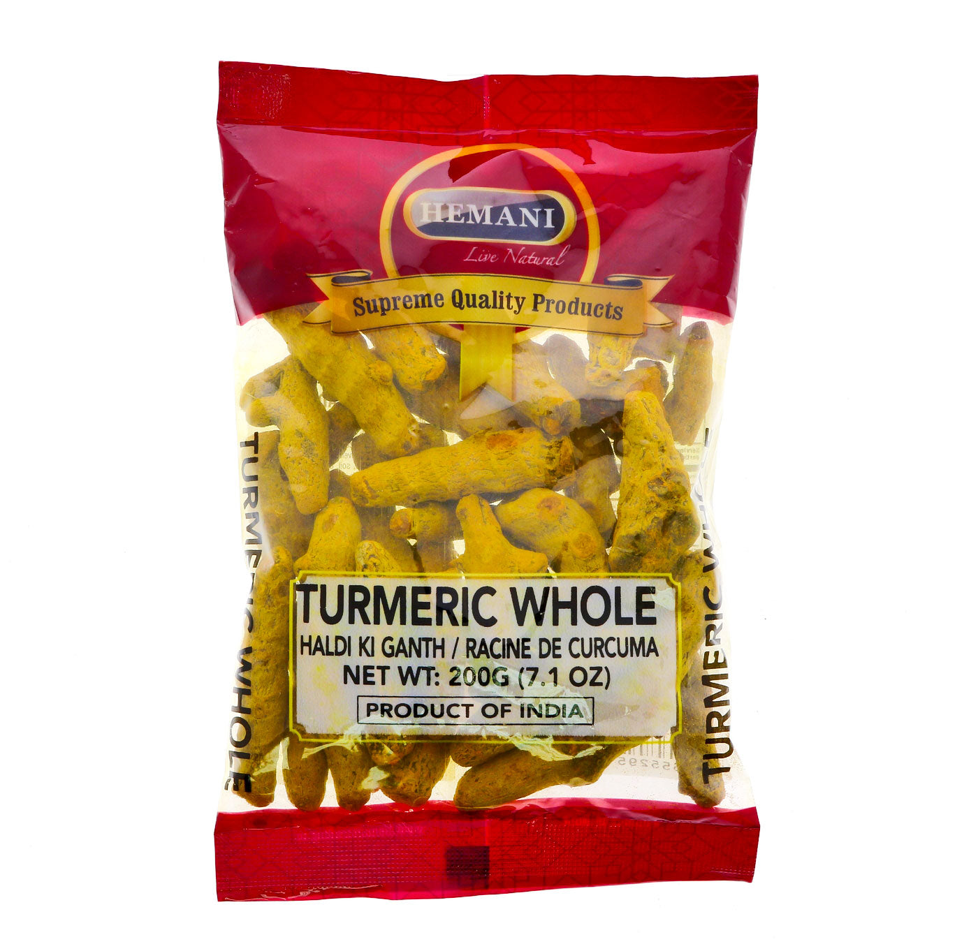 HEMANI Turmeric Root Whole Spice (HALDI) Dried / 7OZ I 200g