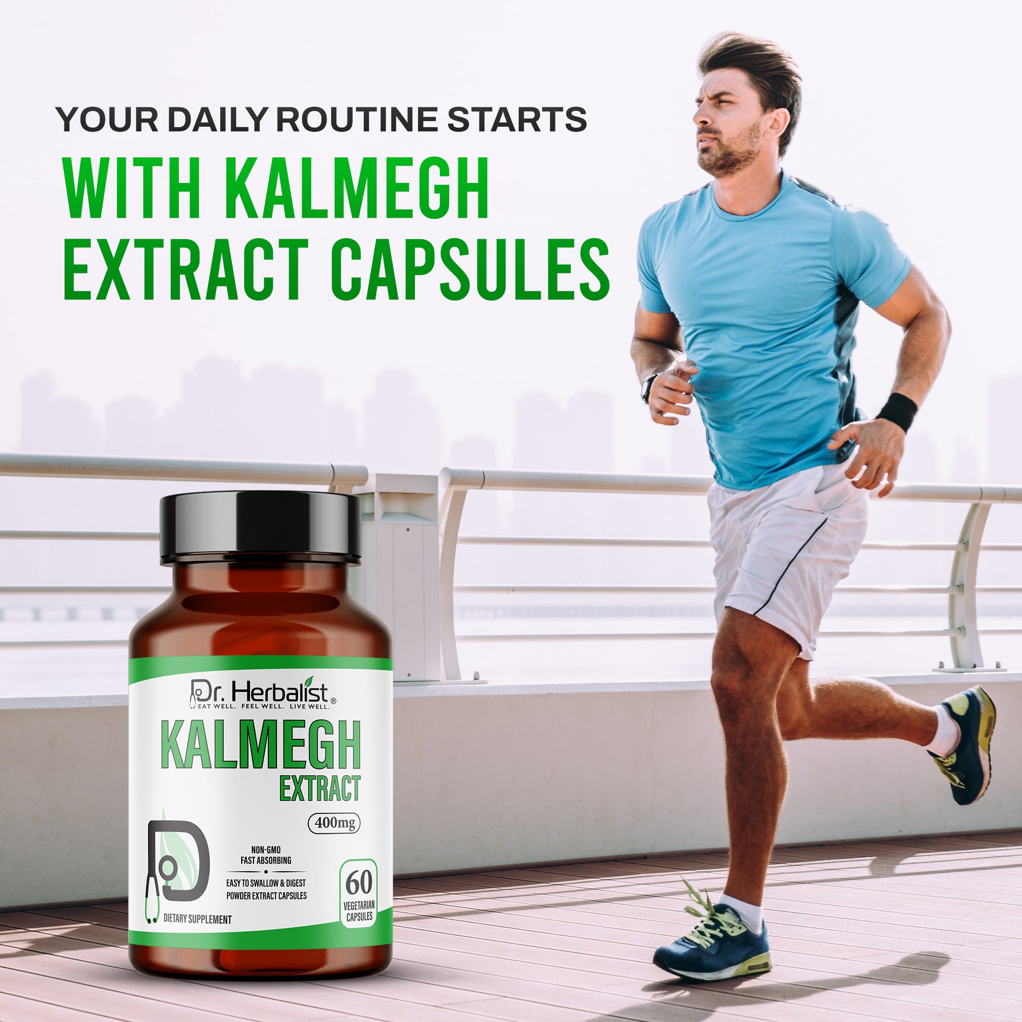 Dr. HERBALIST Kalmegh Extract Capsules 400mg - Andrographis Paniculata 'King of Bitters' with Andrographolide | Supports Immune Wellness & Respiratory Comfort* | Halal, Vegan | 60ct