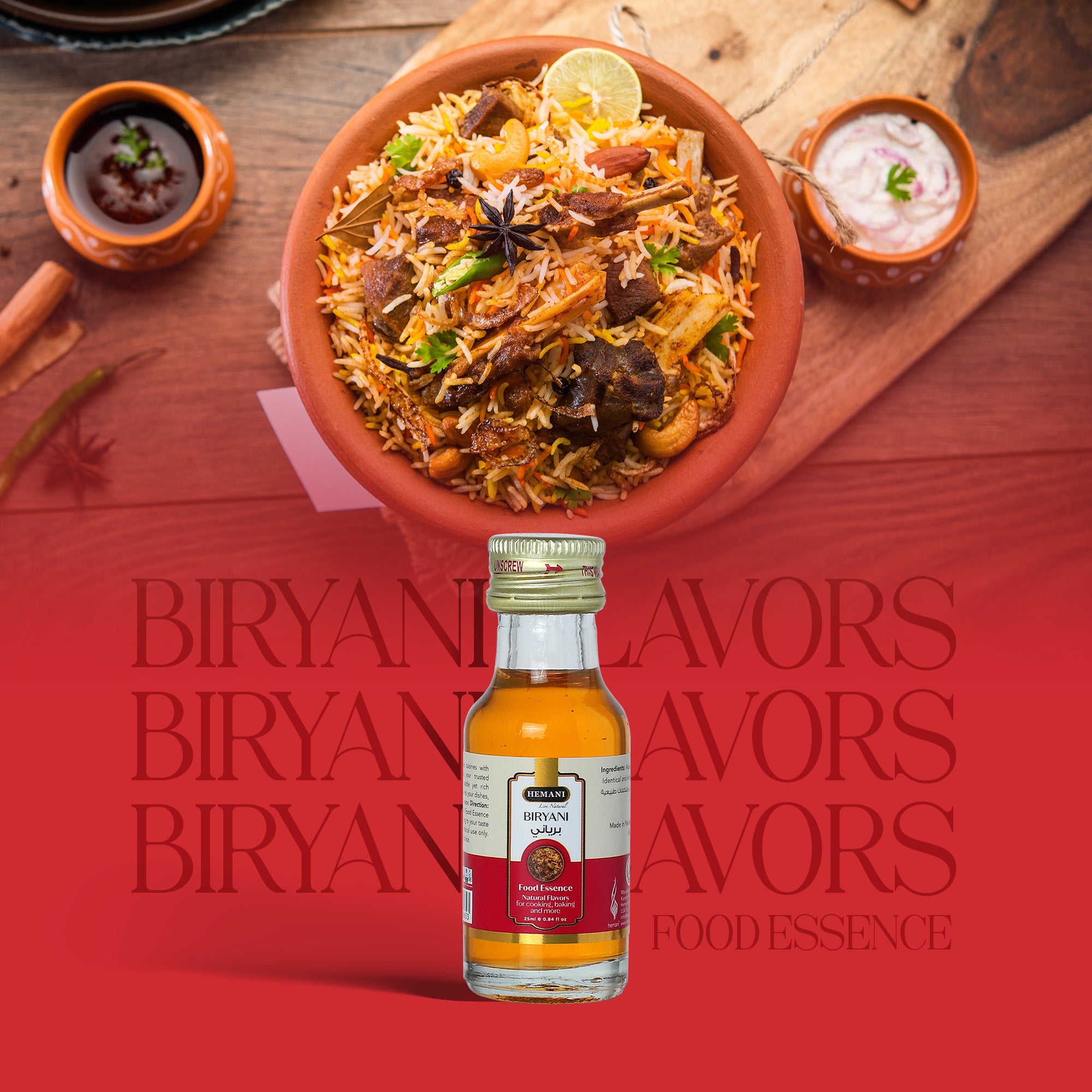 Hemani Biryani Food Essence 25 ml - Halal, Natural, and Concentrated Biryani Flavor for Indian Recipes, Cooking, and Baking - Perfect for Hyderabadi, Lucknowi, and Sindhi-Style Biryani