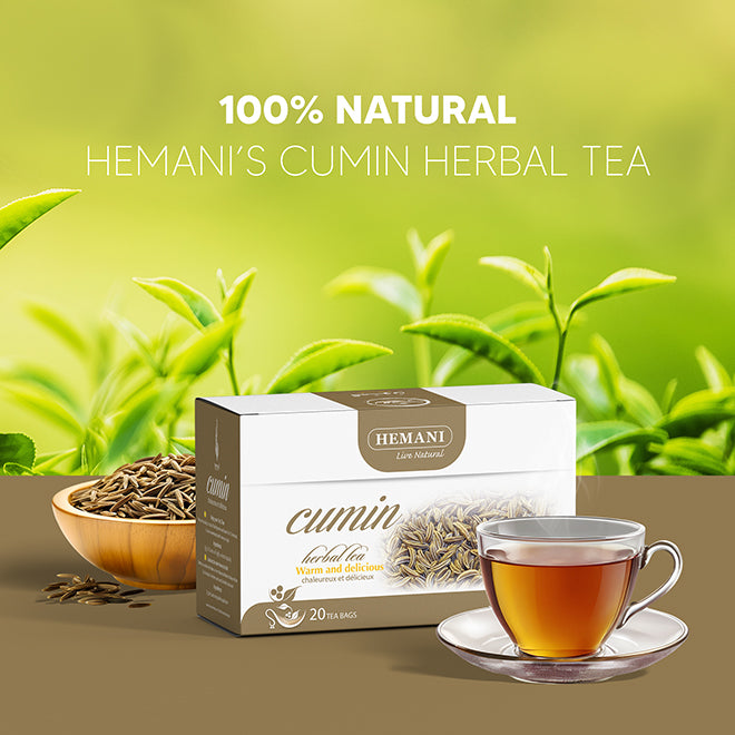 Hemani Cumin Herbal Tea, Cuminum Cyminum - 45g, 20 Tea Bags | 100% Natural, Aromatic & Soothing | Warm, Digestive-Friendly Beverage | Caffeine-Free | Perfect for After-Meal Relaxation & Calm.