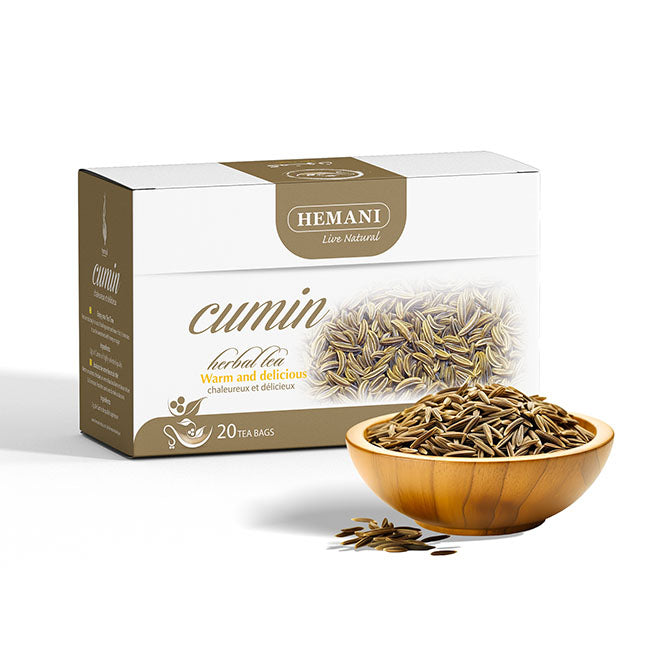 Hemani Cumin Herbal Tea, Cuminum Cyminum - 45g, 20 Tea Bags | 100% Natural, Aromatic & Soothing | Warm, Digestive-Friendly Beverage | Caffeine-Free | Perfect for After-Meal Relaxation & Calm.