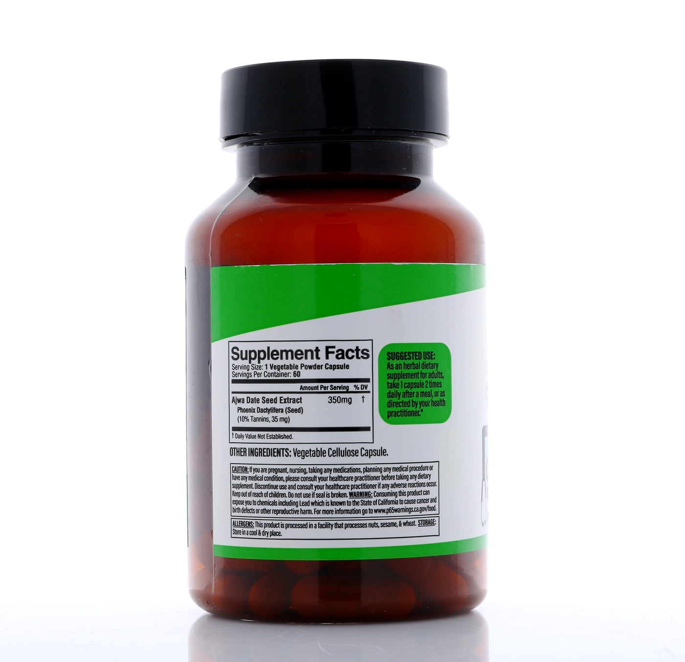 Dr. HERBALIST Ajwa Date Extract Capsules 350mg - Premium Phoenix Dactylifera from Madinah with Polyphenols & Flavonoids | Supports Heart Wellness & Nourishment* | Halal, Vegan | 60ct