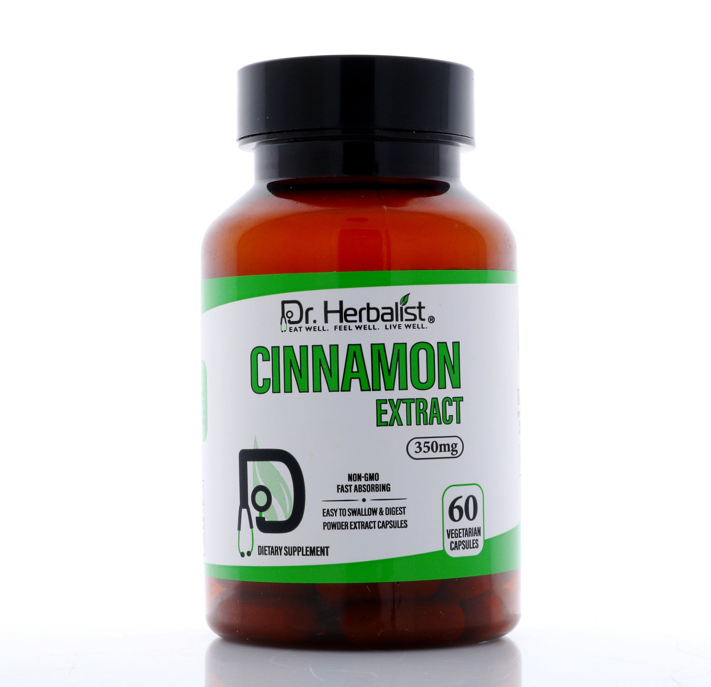 Dr. HERBALIST Cinnamon Extract Capsules 350mg - Cinnamomum Verum with Cinnamaldehyde & Polyphenols | Supports Metabolic Wellness & Daily Vitality* | Halal, Vegan | 60ct