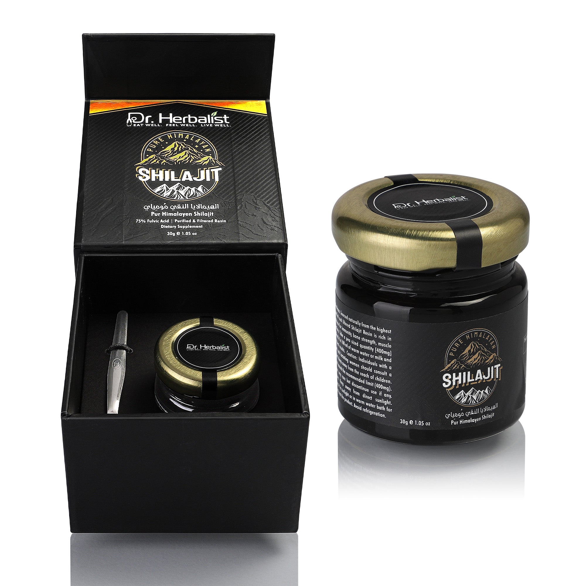 Dr. HERBALIST Pure Shilajit Resin 30g - Raw Himalayan Mineral Exudate with Fulvic Acid & 80+ Trace Minerals | Supports Energy Vitality & Stamina* | Traditional Purist Format | Halal, Vegan