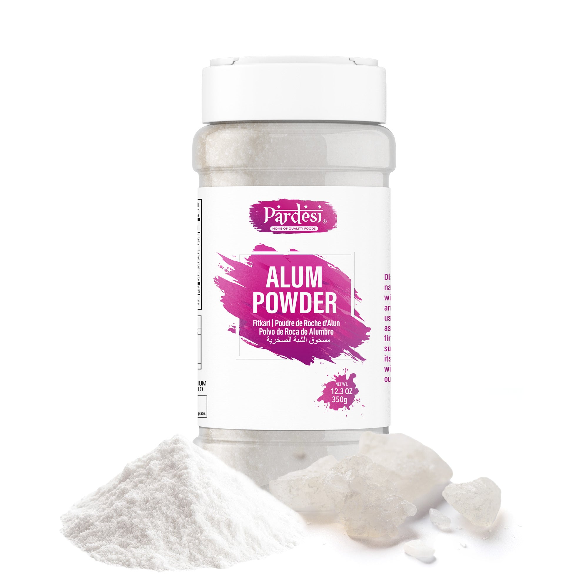 Pardesi Fitkari Rock Powder (Alum Powder) 350gm | Natural Potash Alum Powder | Multi-Purpose Use