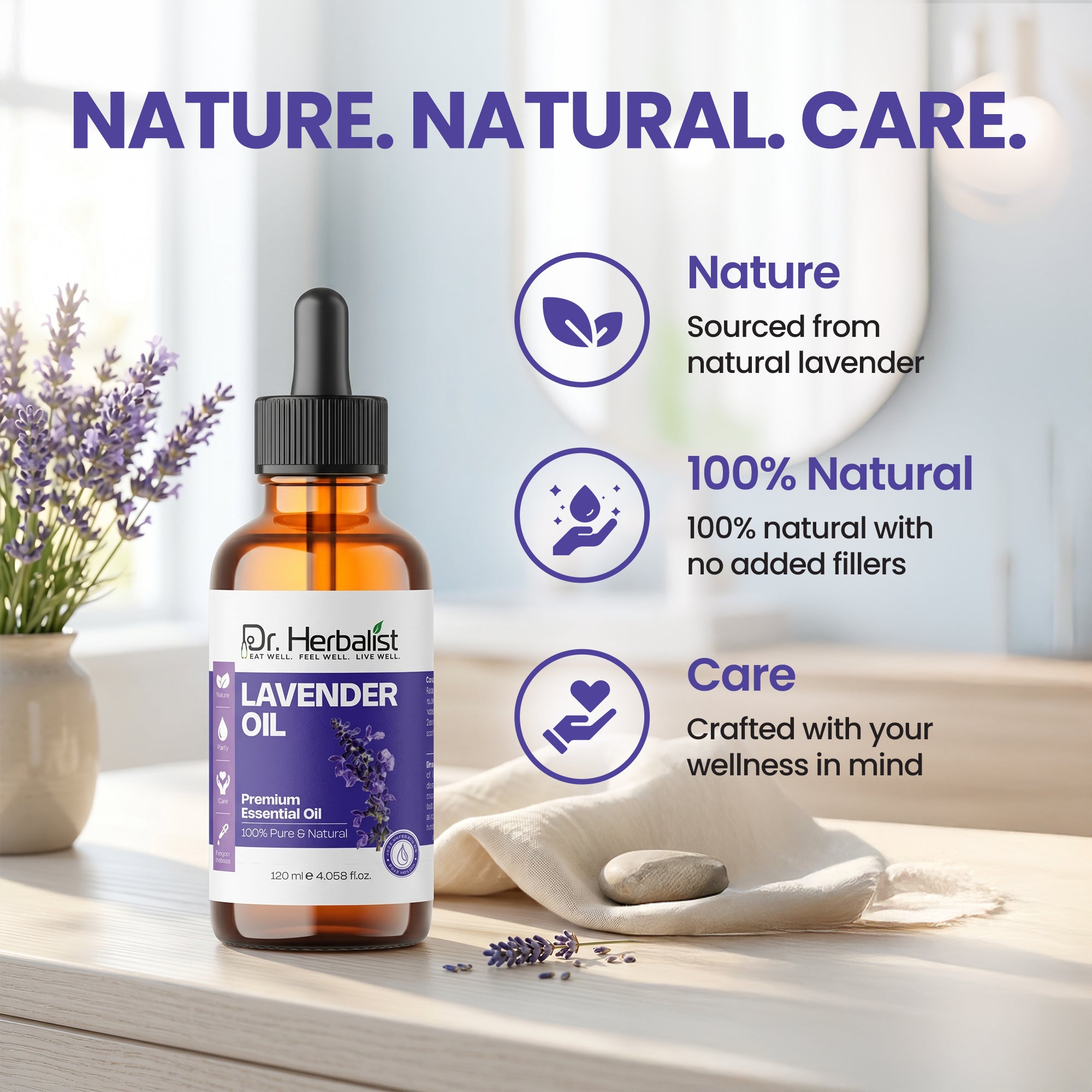 Dr Herbalist Lavender Oil 120mL – Premium Aromatherapy Oil for Massage, Relaxation & Personal Care