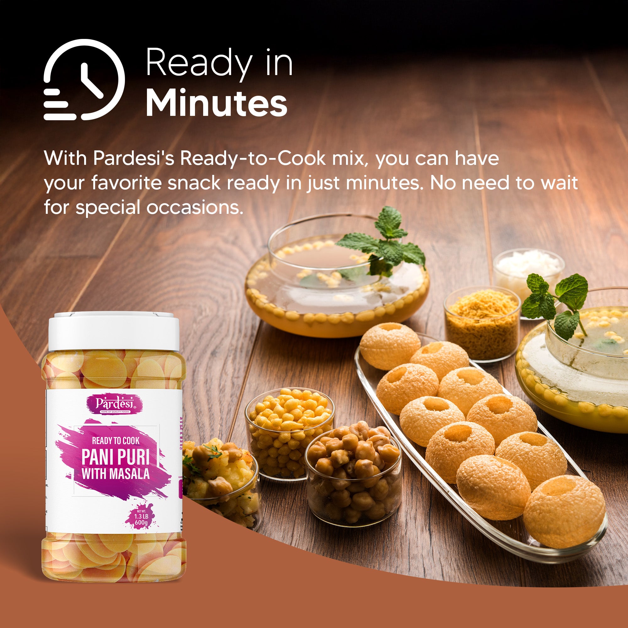PARDESI Pani Puri 600g Jar | Crispy Golgappa Puri Shells | Ready to Fill Indian Street Snack | Crunchy Pani Puri for Homemade Chaat