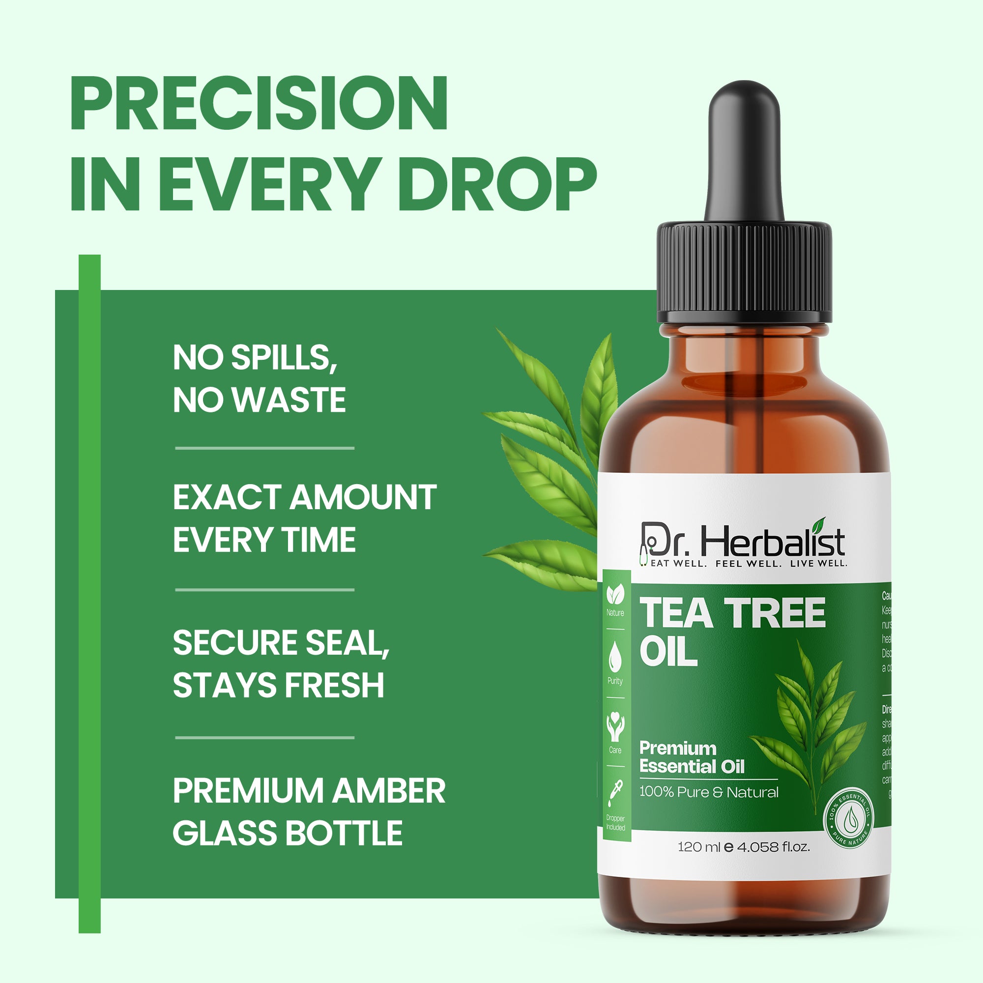 Dr. Herbalist Tea Tree Oil 120mL – Premium Multipurpose Oil for Aromatherapy, Massage & Personal Care