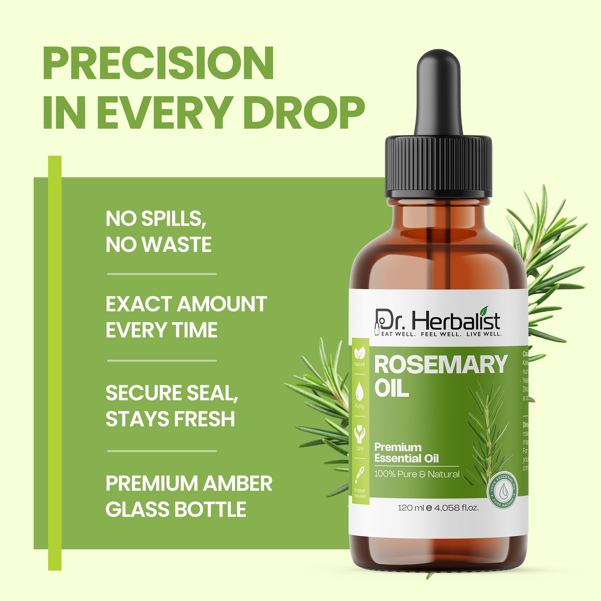 Dr. Herbalist Rosemary Oil 120mL – Premium Multipurpose Oil for Hair Care, Scalp Massage & Aromatherapy