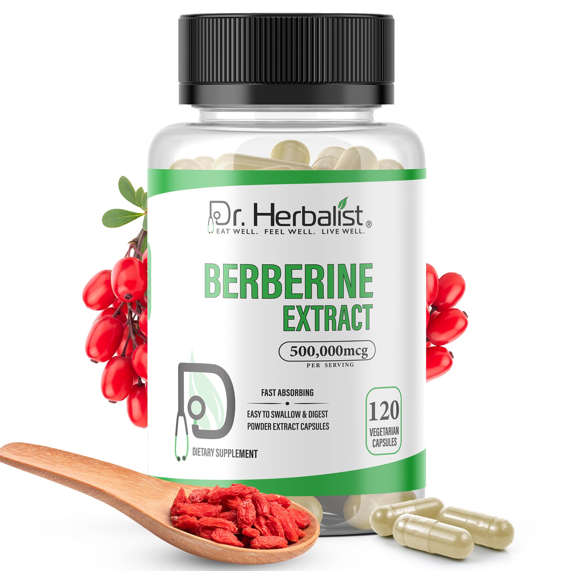 Dr Herbalist Berberine Extract (120 Capsules) – Premium Daily  Herbal Supplement