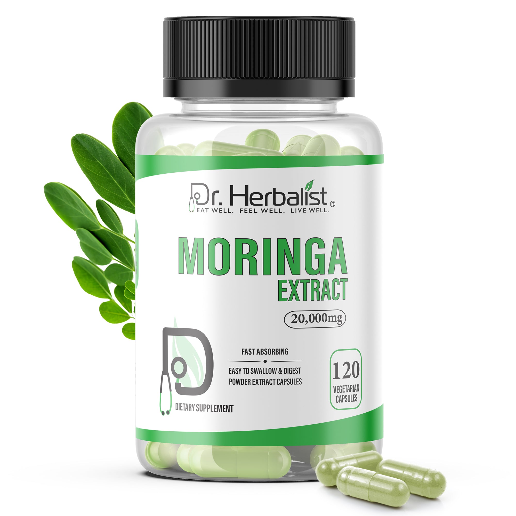 Dr Herbalist Moringa Extract 120 Capsules – Premium Herbal Supplement with Moringa Extract