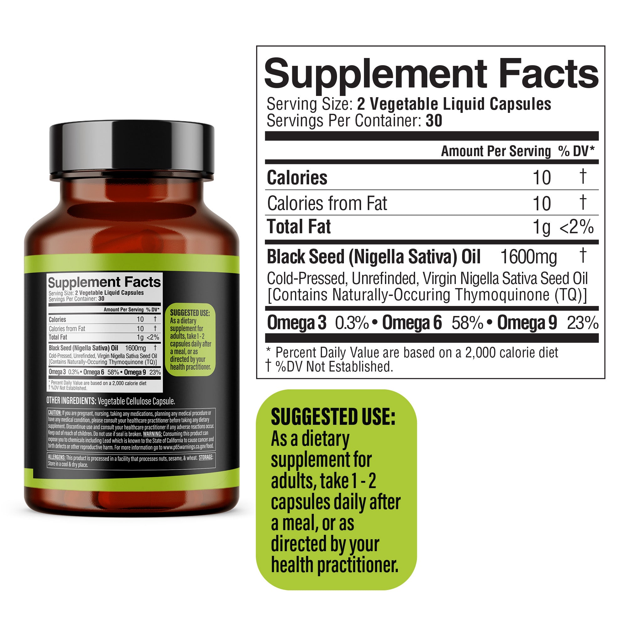 Dr. HERBALIST Black Seed Oil Capsules 1600mg - Cold Pressed Nigella Sativa Softgels with Thymoquinone | Supports Overall Wellness & Immune Vitality* | Halal, Non-GMO | 60ct