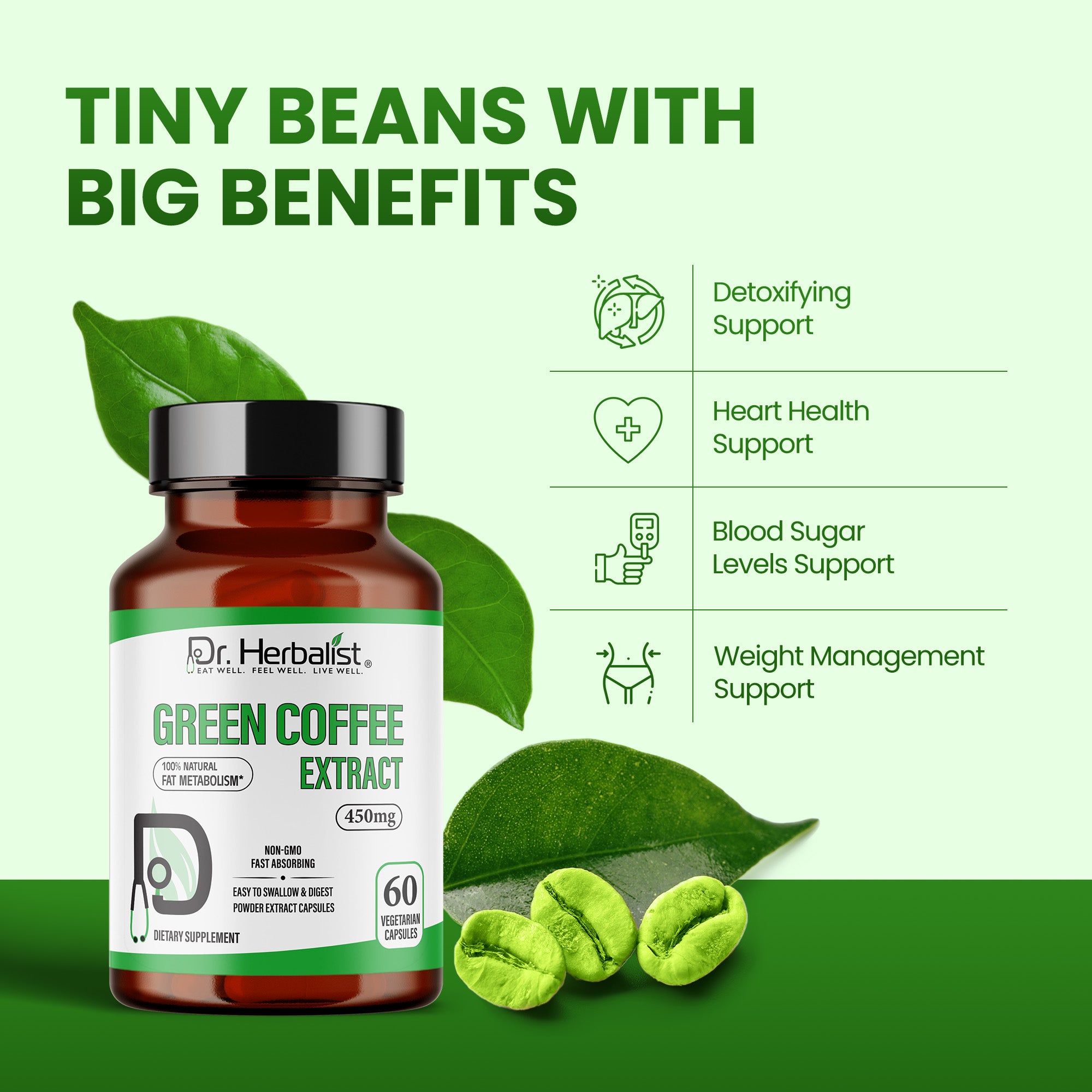 DR. HERBALIST Green Coffee Extract 450mg 60 Capsules