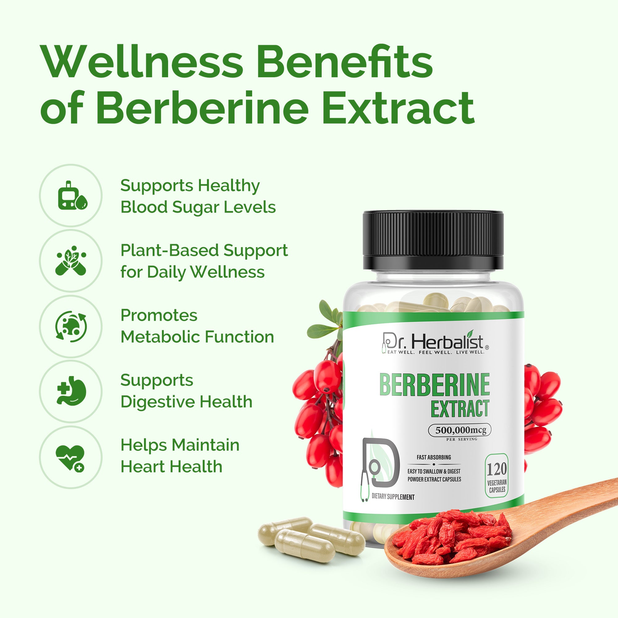 Dr Herbalist Berberine Extract (120 Capsules) – Premium Daily  Herbal Supplement