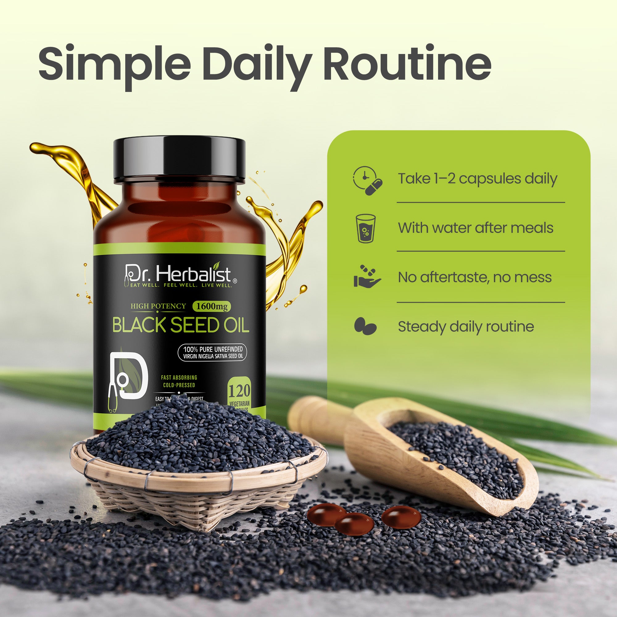 Dr Herbalist Black Seed Oil 120 Capsules – Premium Black Seed Oil Supplement